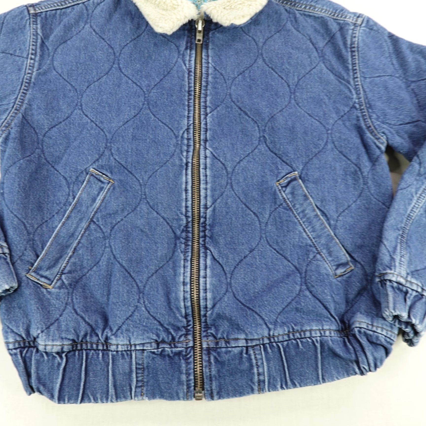Urban Outfitters VINTAGE BDG Jacket Womens Large Blue Quilted Bomber Coat Urban Outfitters Jacket Size 36" / US 14 / IT 50 - 3 Thumbnail