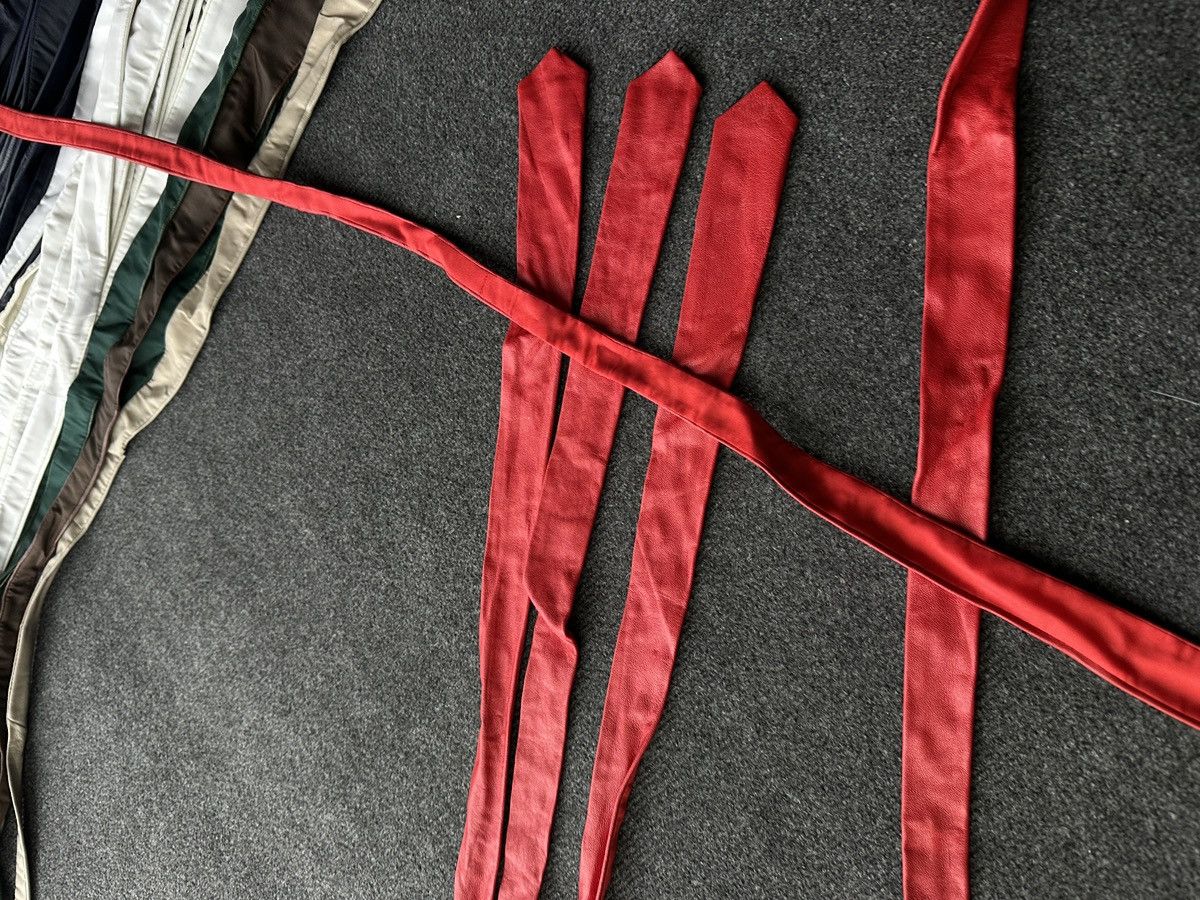 Other 🚨 LEATHER RED ITALY TIE LUXURY VNTG RARE OLD MONEY Size ONE SIZE - 12 Thumbnail