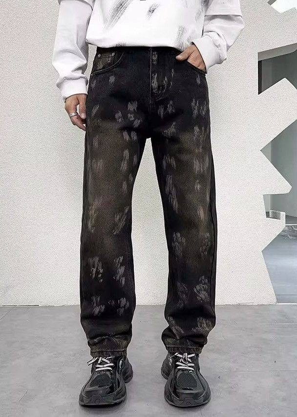 Designer × Jean Streetwear Design Loose Retro Washed Jeans Size US 32 / EU 48 - 2 Thumbnail