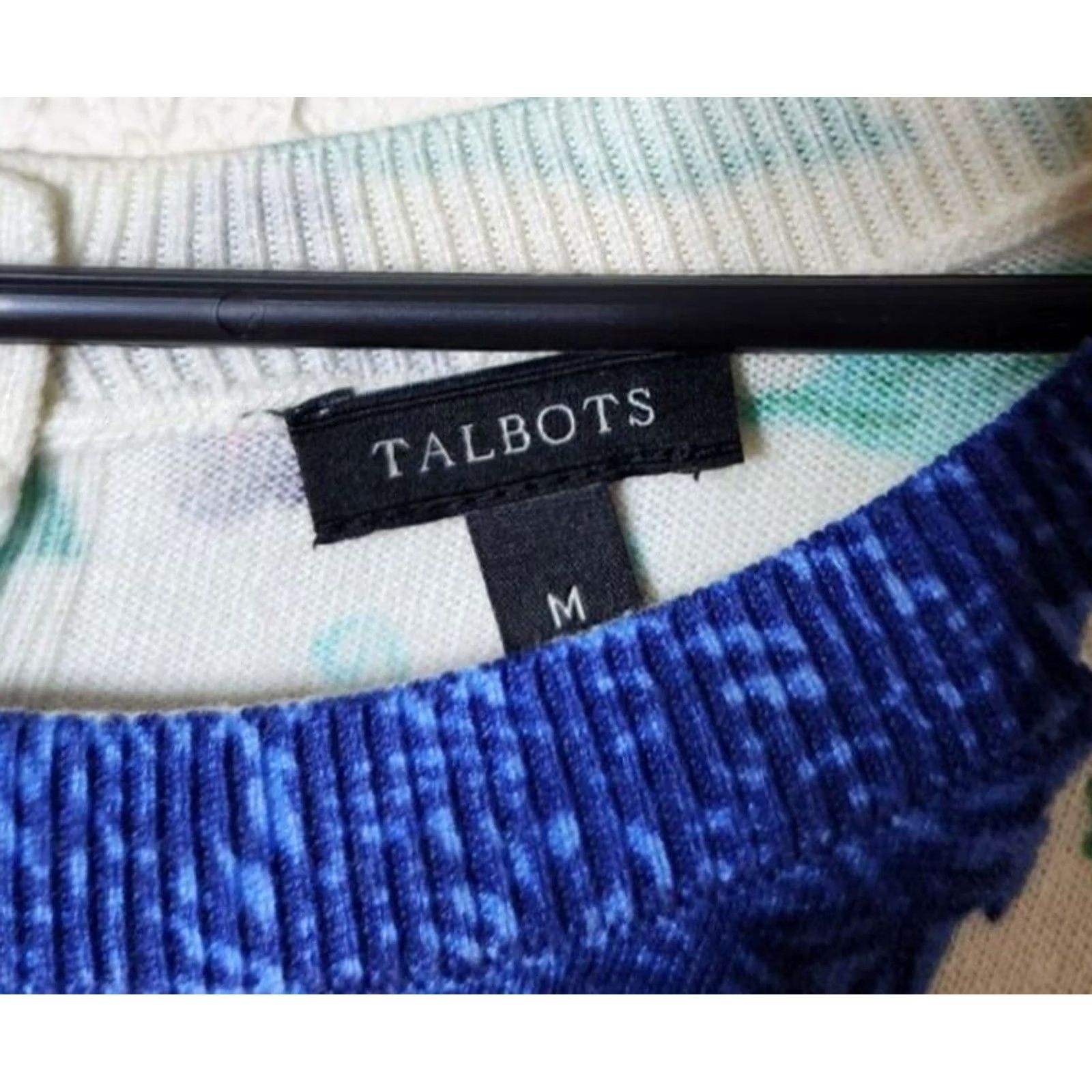 Talbots Talbots Womens Sweater 3/4 Sleeve Floral Butterfly Cotton Blend Knit Button Back M Multicolor Womens Size M / US 6-8 / IT 42-44 - 4 Thumbnail