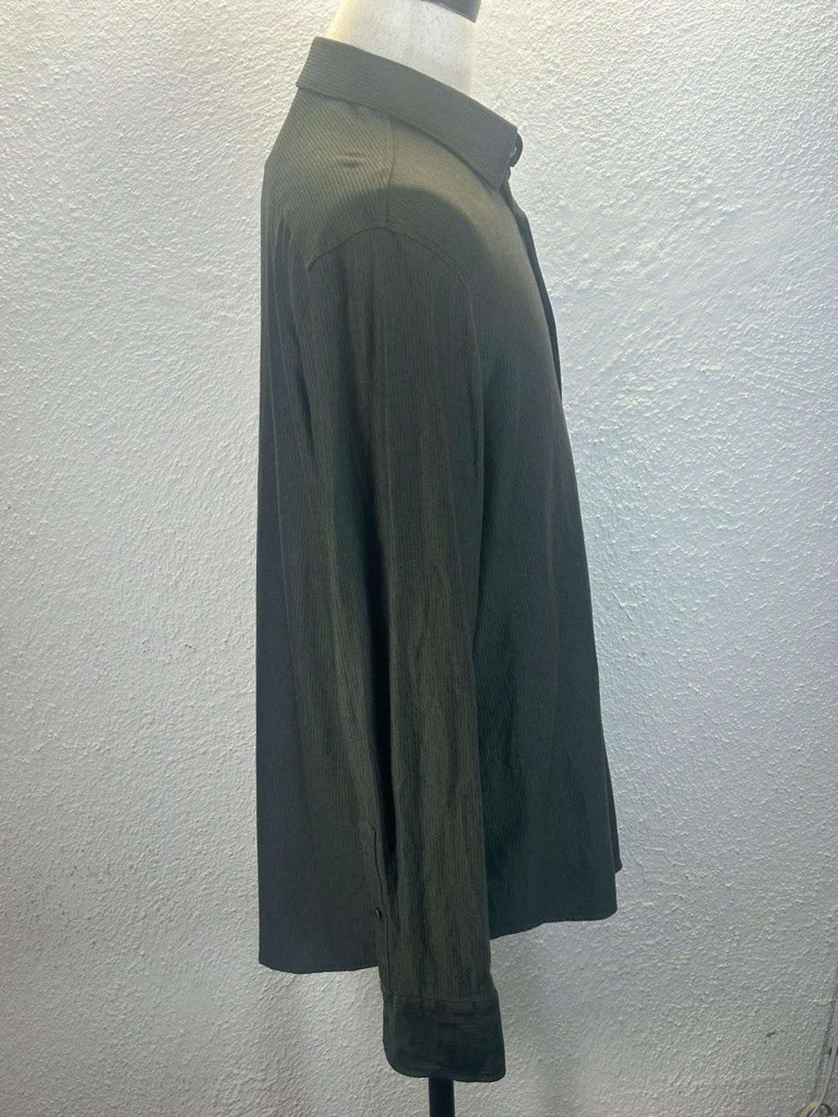 Murano Murano Men's XL Green Slim Fit Liquid Luxury Dress Shirt Size 44R - 4 Thumbnail