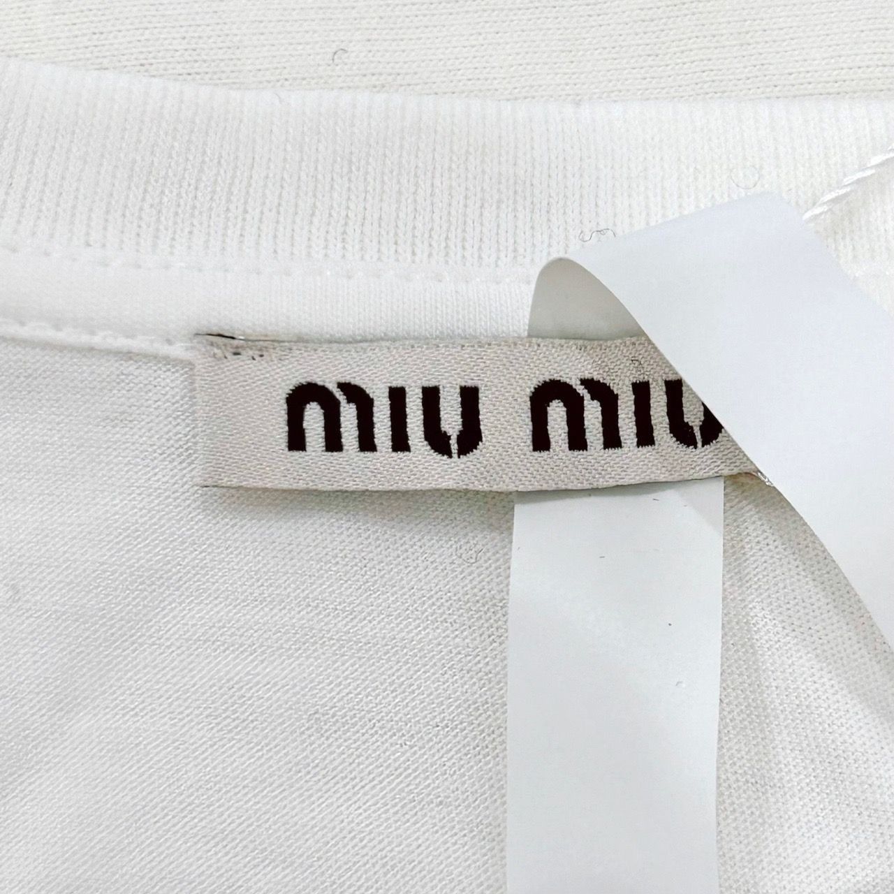 Miu Miu Miu Miu Womens Sleeveless Round Neck Lace Design Cropped Tan Size M / US 6-8 / IT 42-44 - 3 Thumbnail