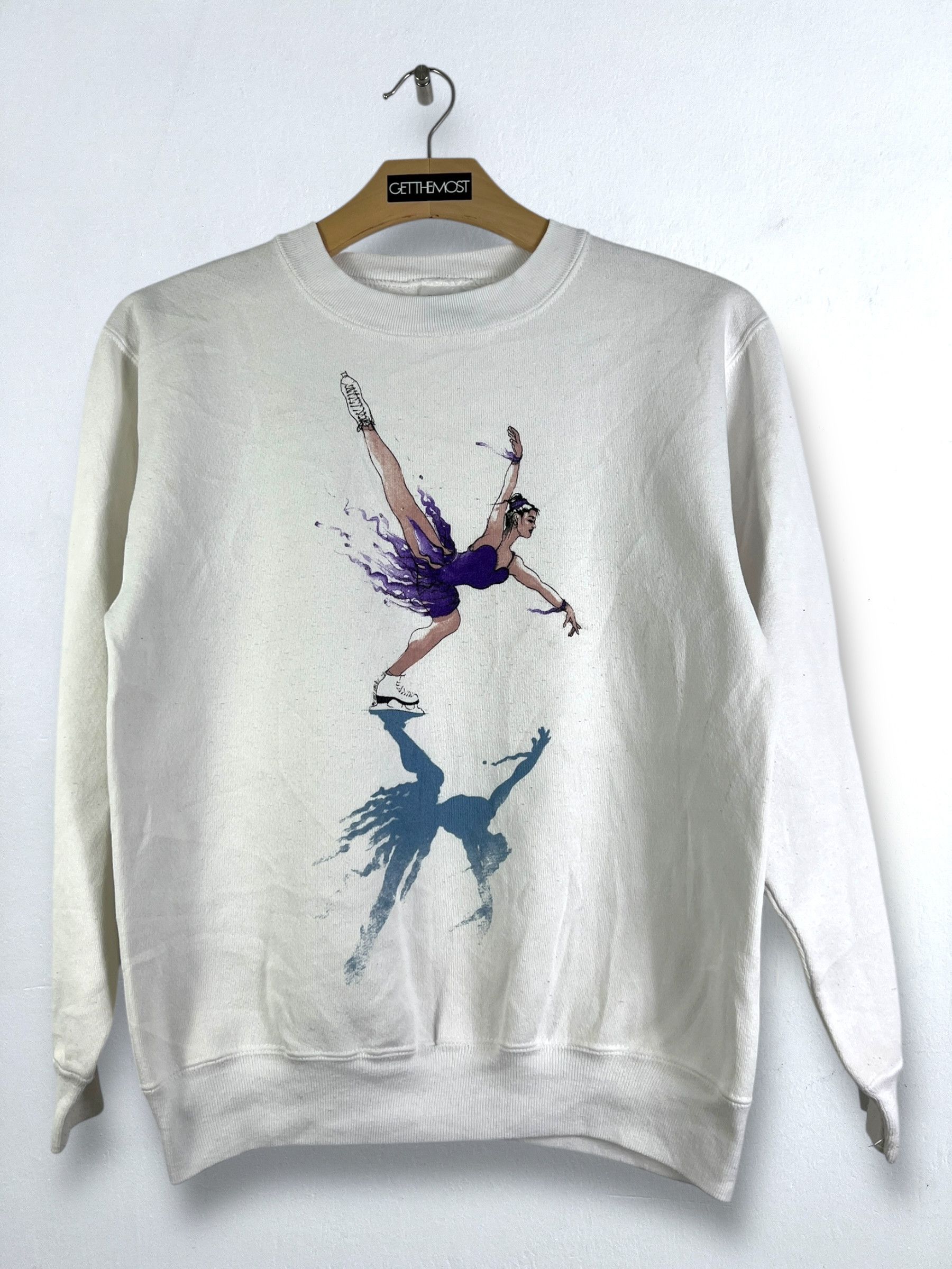 Vintage No.5055 Vintage 90s Ice Skate Graphic Sweatshirt (S) Size US S / EU 44-46 / 1 - 1 Thumbnail