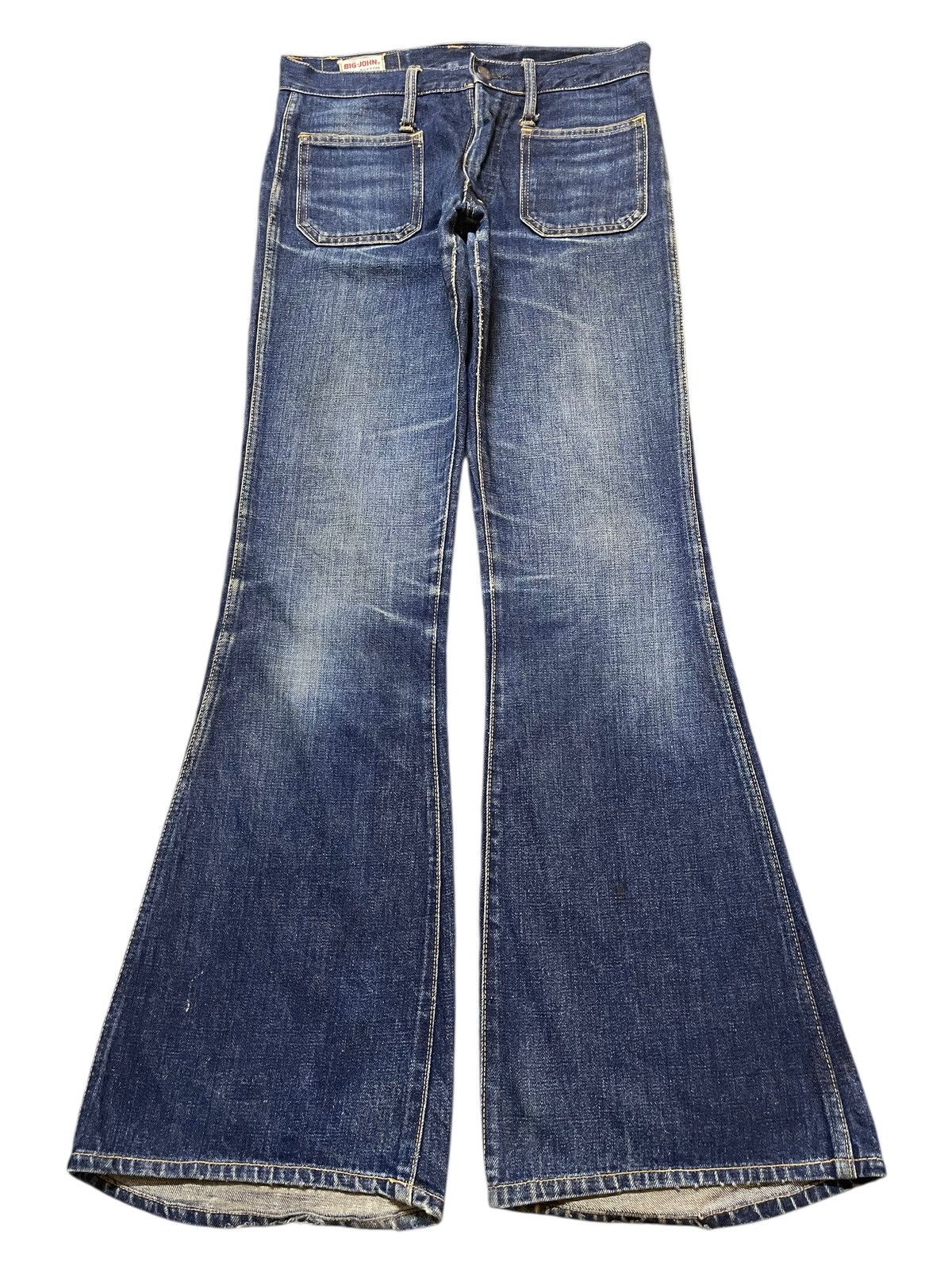 Big John Vintage Japan Big John Blue Wash Bell Bottom Flare
