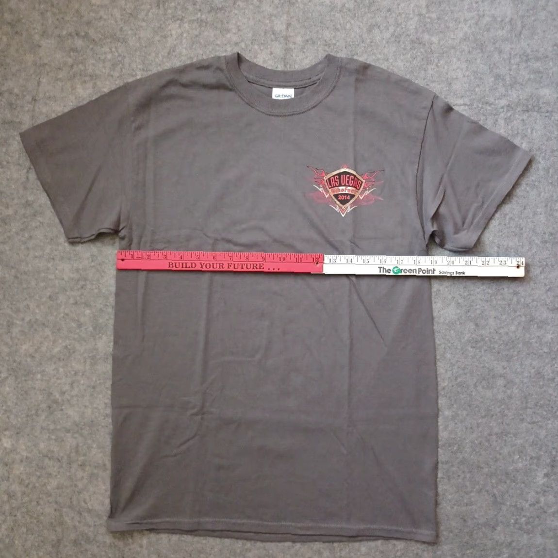 Gildan Gildan Ultra Cotton T-Shirt Mens Bike Fest Graphic Gray 2010s Las Vegas Motorcycle Front Back Short Sleeve Crew Neck Regular Size M Size US M / EU 48-50 / 2 - 6 Thumbnail