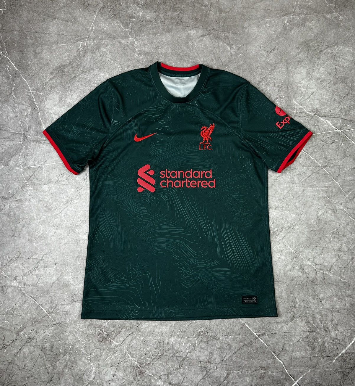 Nike × Vintage Nike Soccer Liverpool 2022/23 Stadium Third Jersey Green Size US L / EU 52-54 / 3 - 1 Thumbnail