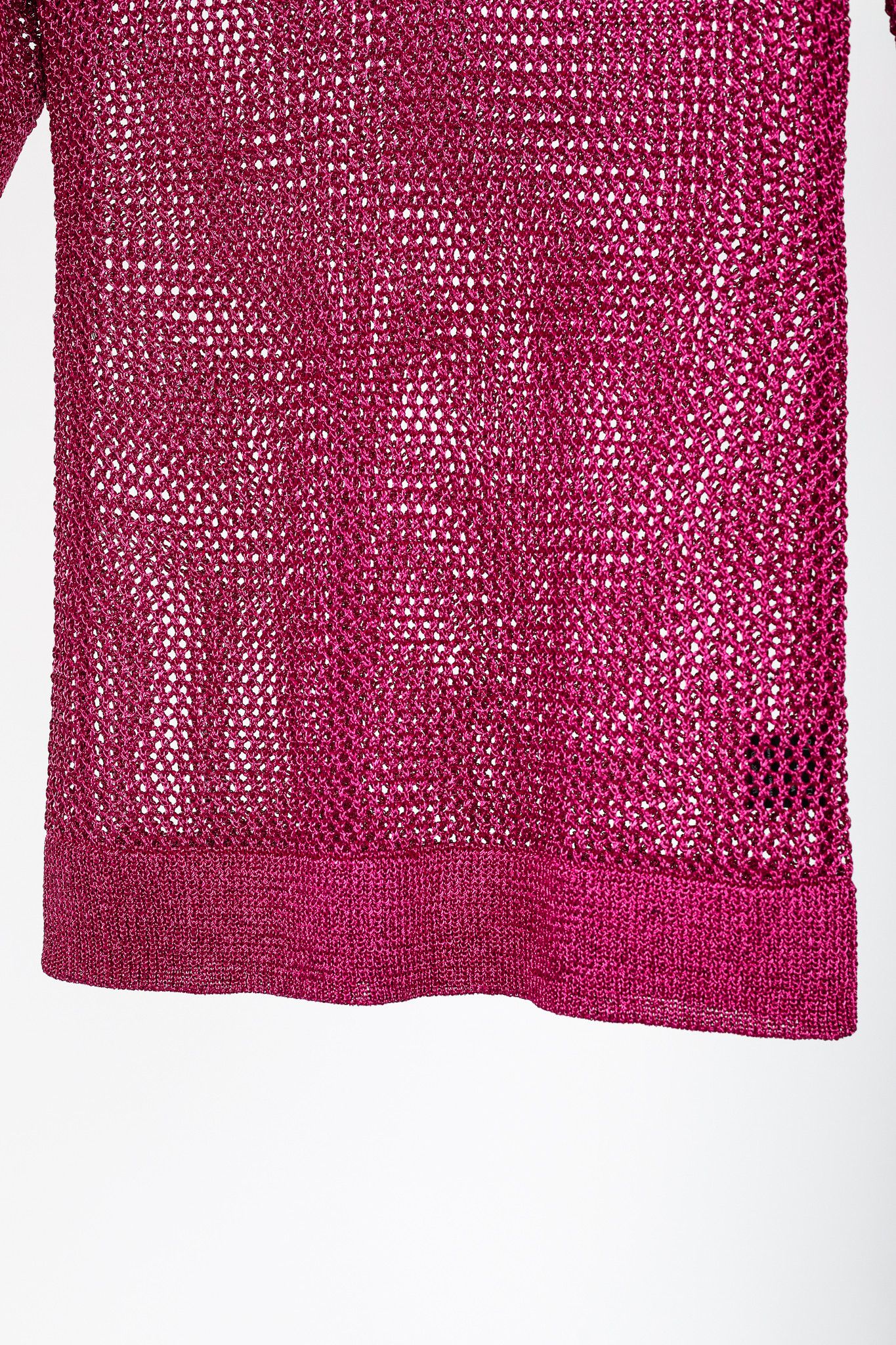 Dodo Bar Or Dodo Bar Or Nma Fuchsia Short-Sleeve Crochet Polo Shirt Size M / US 6-8 / IT 42-44 - 6 Thumbnail