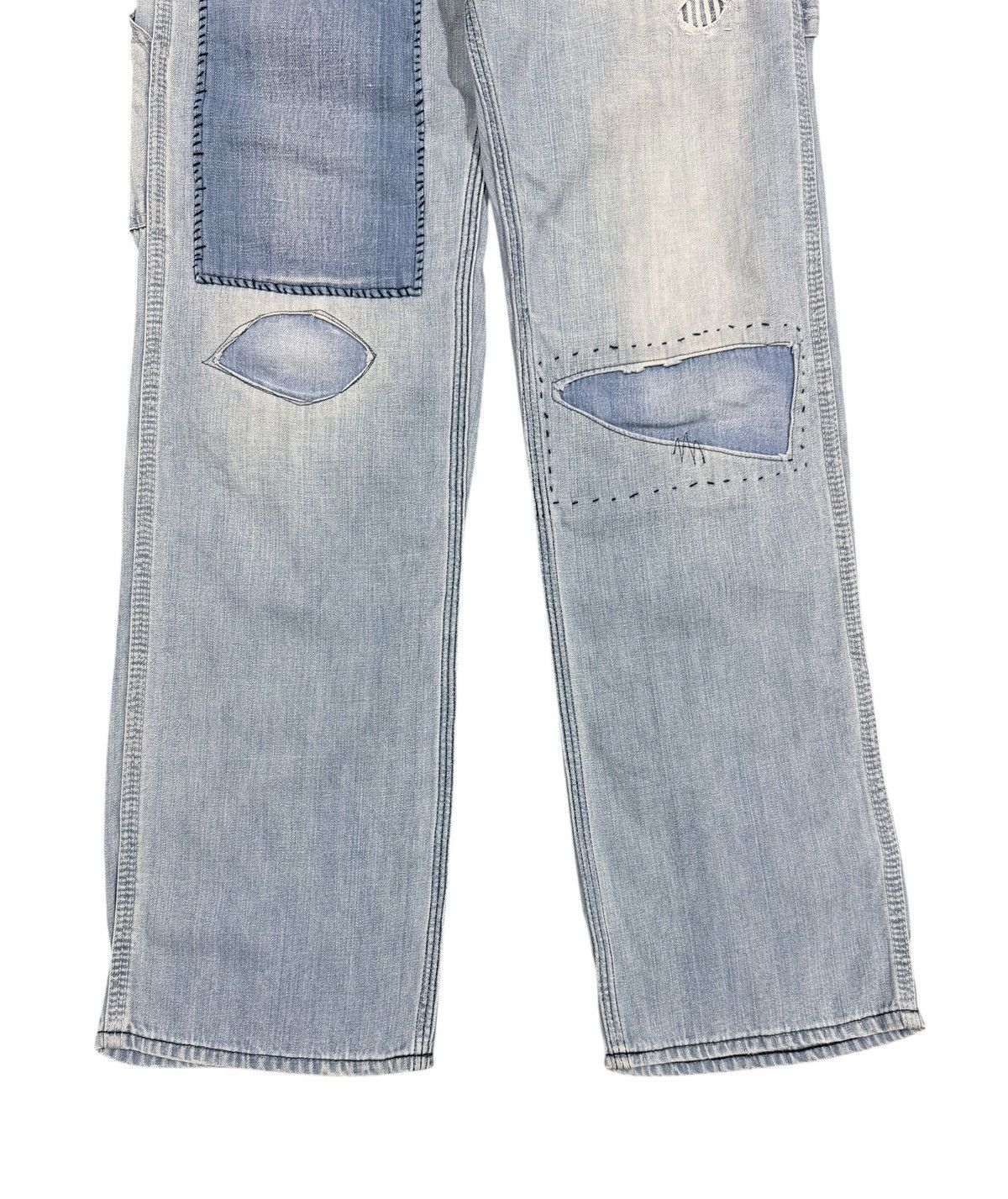 Blue Blue Japan Vtg🔥H.R Market Blue Blue Japan Carpenter Sashiko Jeans Size US 33 - 4 Thumbnail