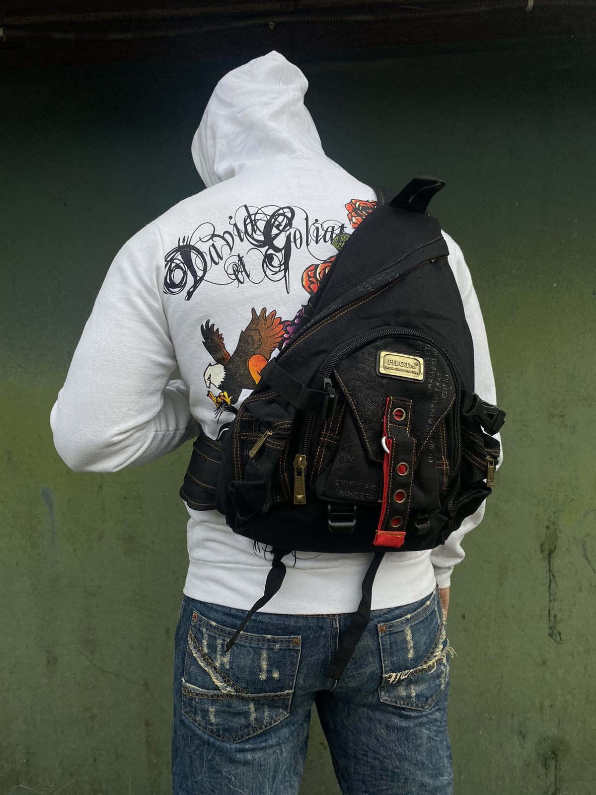 ディーゼル ボディバッグ sling bag y2k Vintage Diesel Crossbody Sling Bag Multi Pocket Utility y2k