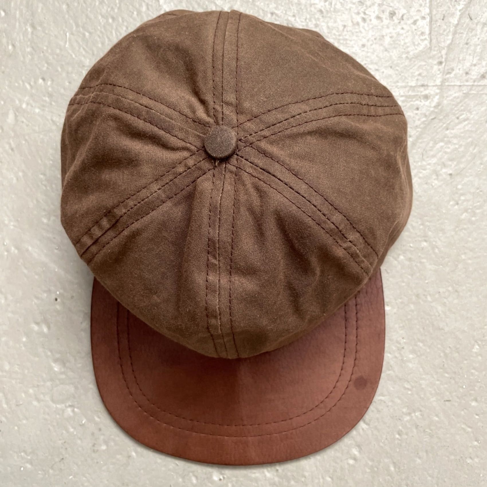 J.Crew Vintage J.Crew Waxed Cotton Suede Leather Brim Camp Cap Made In USA Outdoor Size ONE SIZE - 3 Thumbnail
