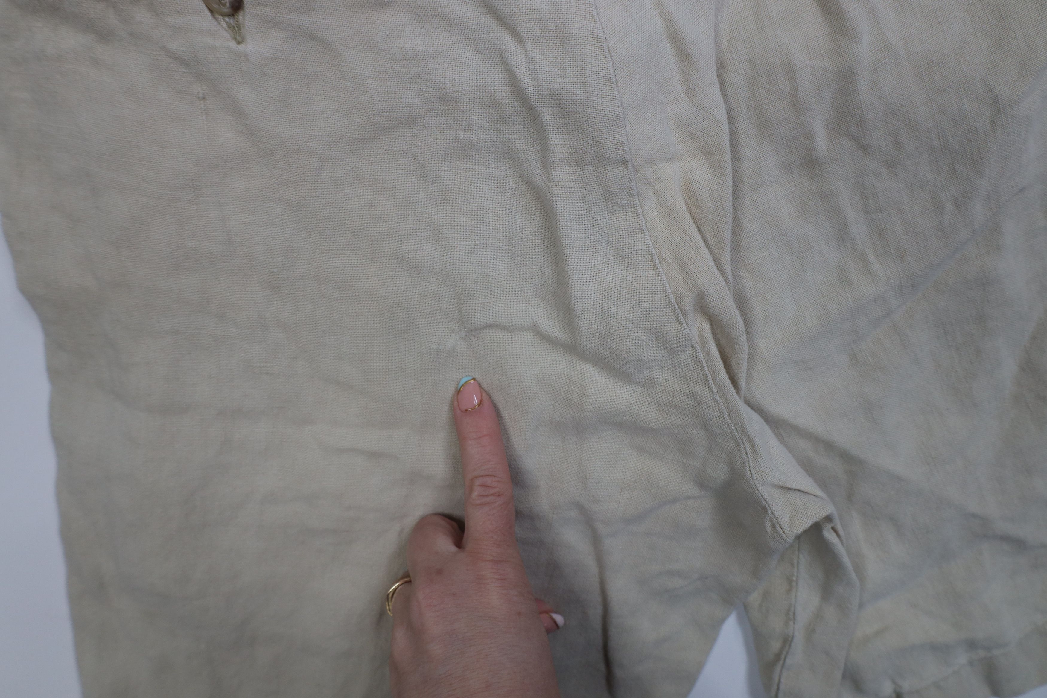 Ralph Lauren Vintage 90s Ralph Lauren Linen Above Knee Chino Shorts Beige Size US 34 / EU 50 - 13 Thumbnail