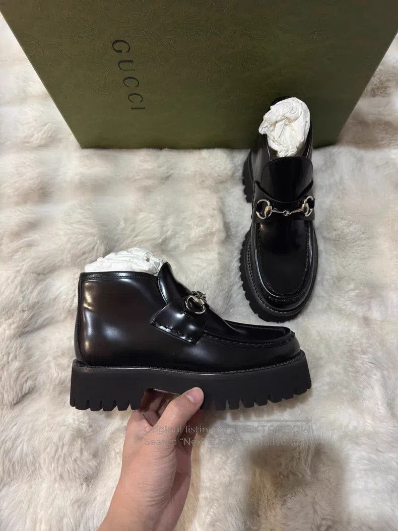 Gucci Guicci Horseshoe Buckle Thick Sole Loafers Size US 5 / IT 35 - 3 Thumbnail