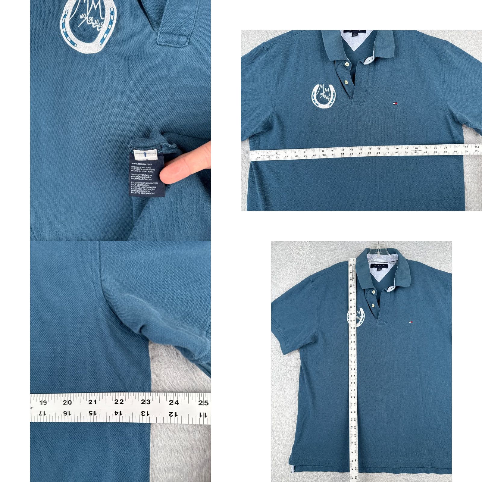 Tommy Hilfiger Tommy Hilfiger Polo Shirt Men Extra Large Blue 100% Cotton Horse Shoe READ Size US XL / EU 56 / 4 - 8 Thumbnail