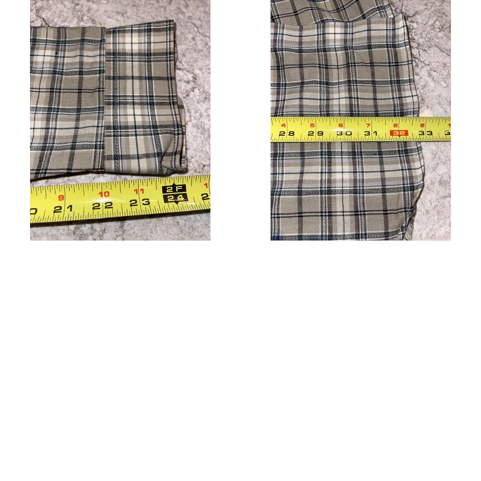 Vintage Williams Bay Plaid Oxford Flannel Shirt Button-Down Large Tall Tan Green Cream Cotton-Polyester Button-Up Mens Size US L / EU 52-54 / 3 - 9 Thumbnail