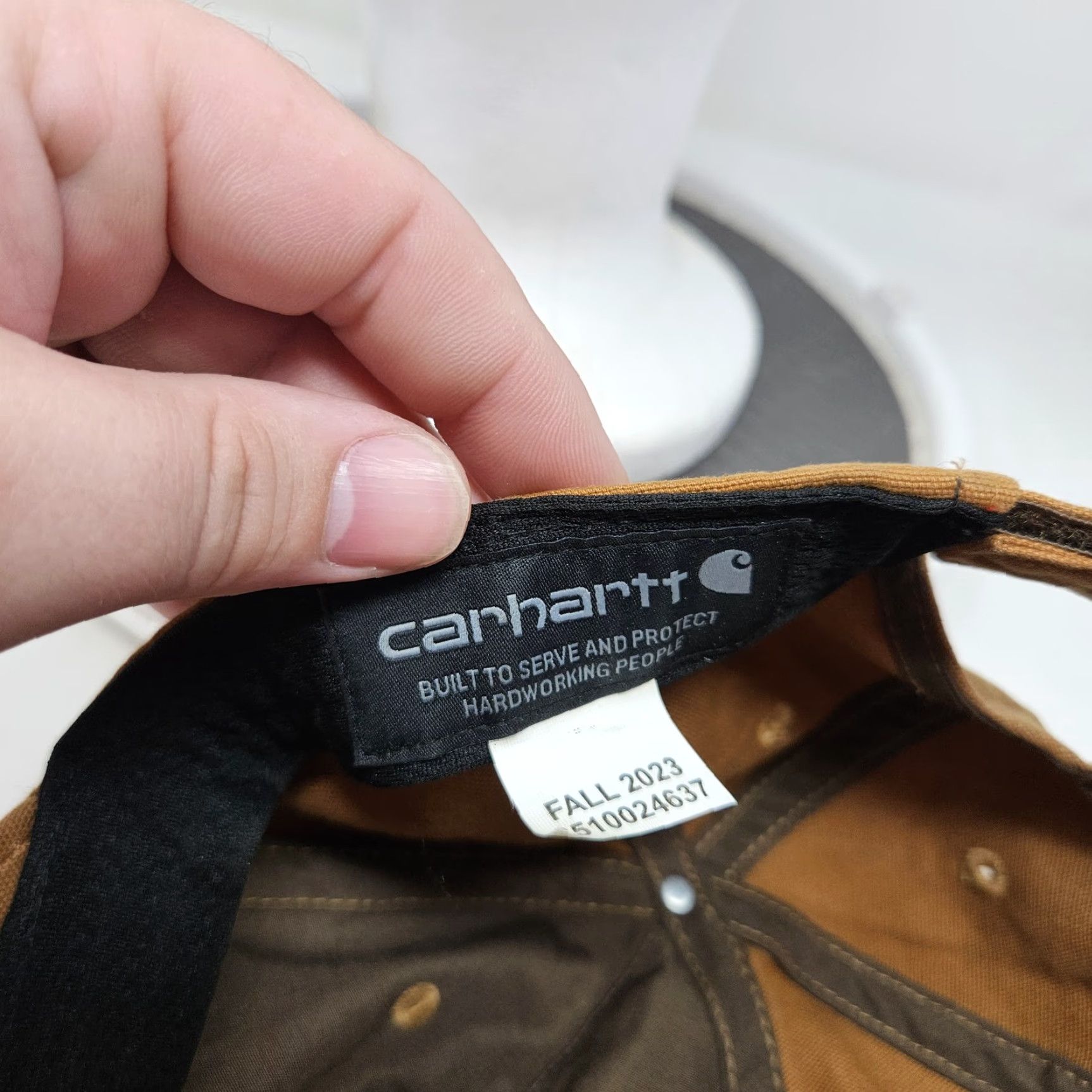 Carhartt Carhartt Hat Cap Strap Back Canvas Patch Workwear Distressed Men's Workwear Used Hat Size ONE SIZE - 8 Thumbnail