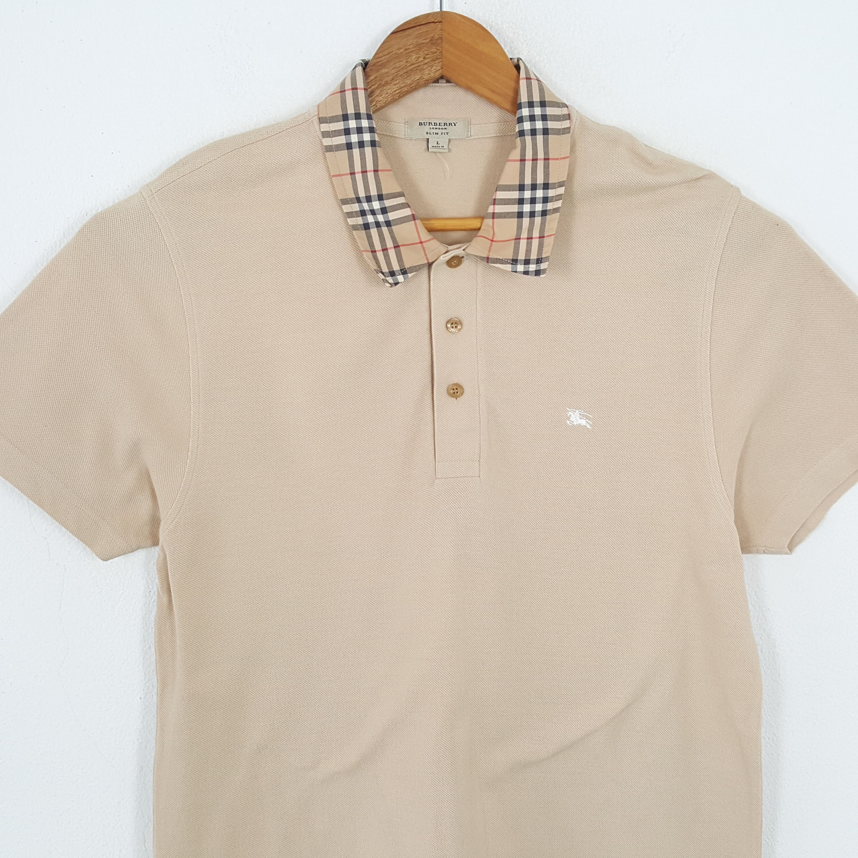 Burberry × Vintage Vintage BURBERRY LONDON Nova Check Collar Design Polos Size US L / EU 52-54 / 3 - 2 Thumbnail