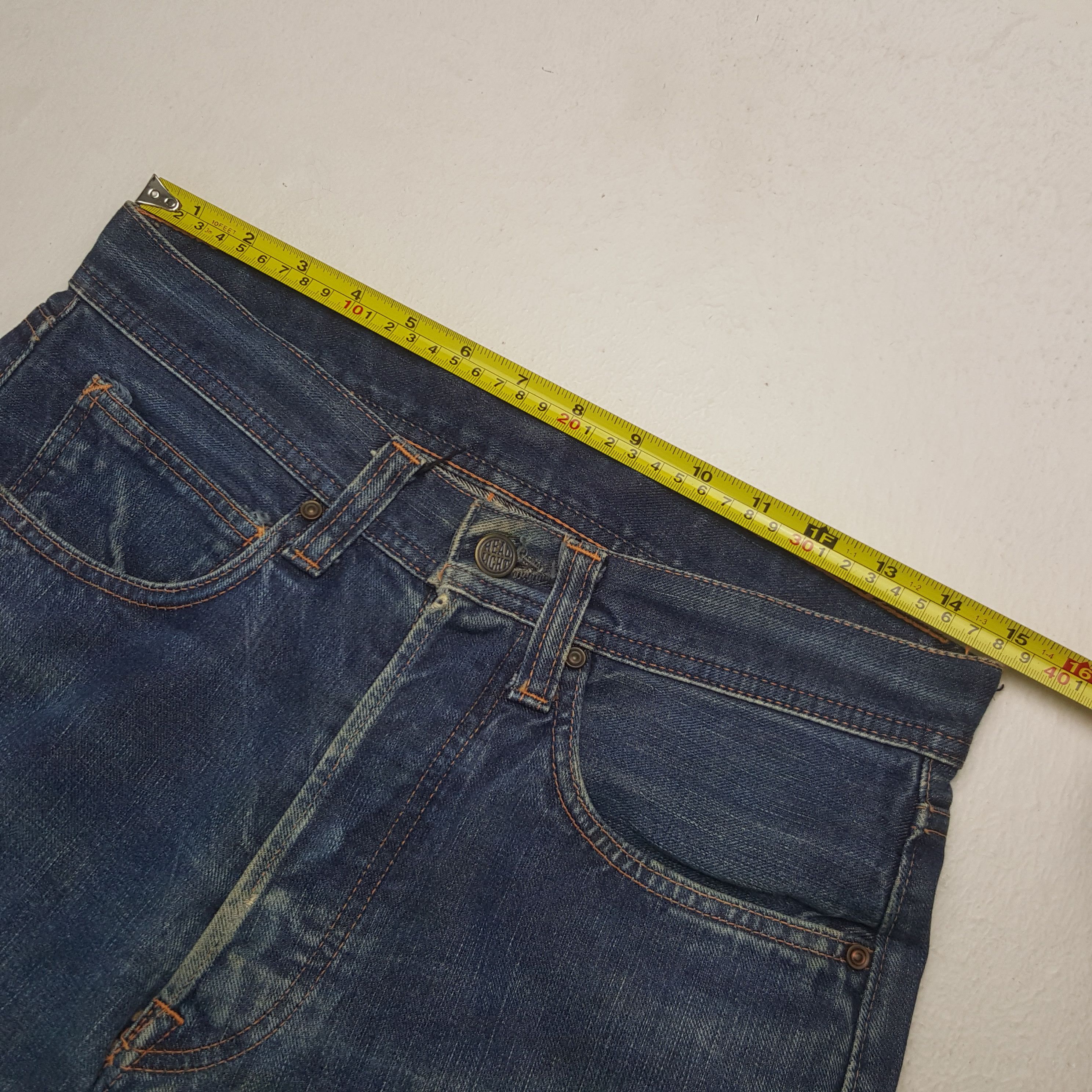 Japanese Brand Vintage Head Light Selvedge Denim Jeans Size US 30 / EU 46 - 7 Thumbnail