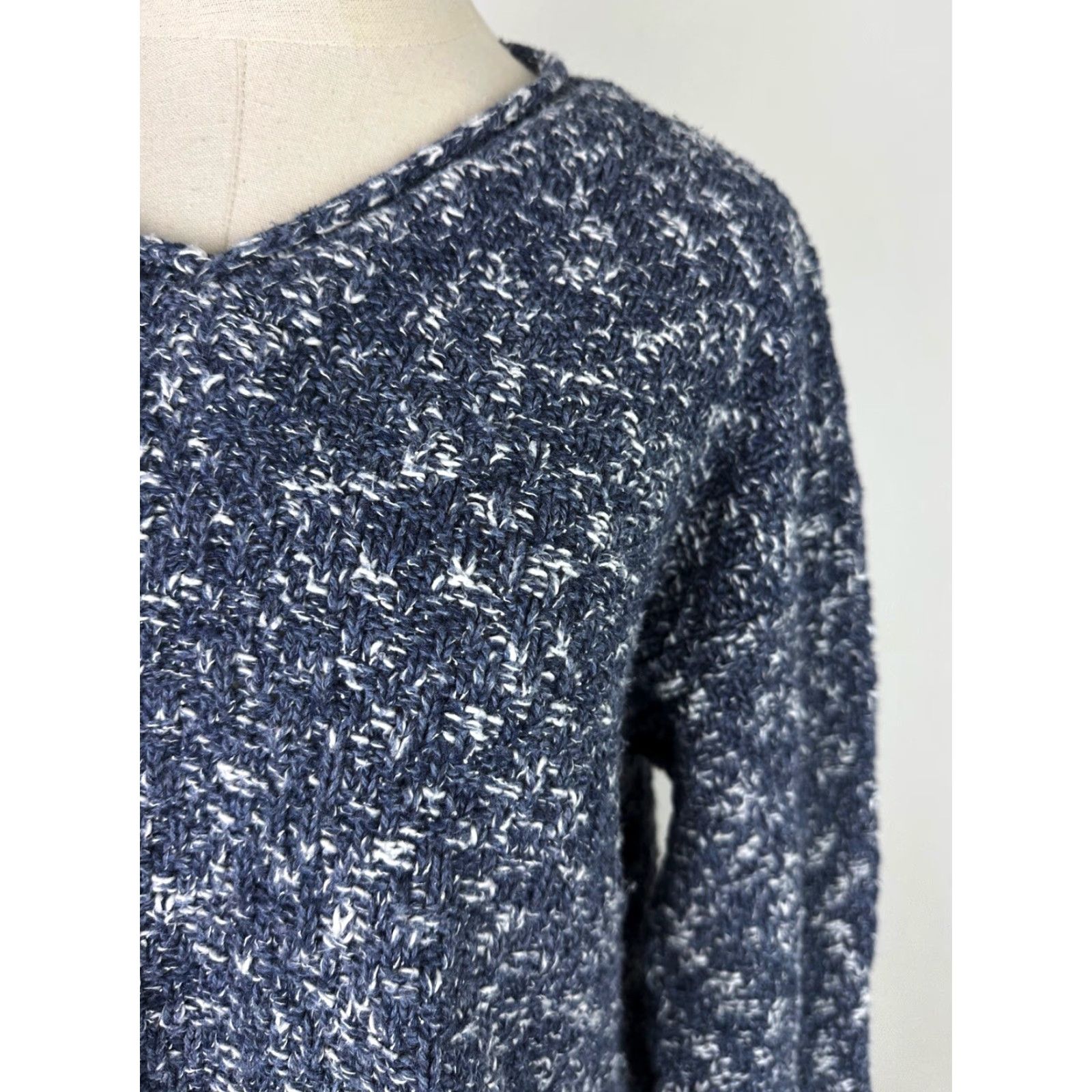 Vintage VINTAGE ALPS Sweater WOMENS L Pullover Knit 90s Chunky Cotton Blend Blue HOLE Decade/Theme: 90s Bohemian Grunge Ski Casual Womens Size L / US 10 / IT 46 - 3 Thumbnail