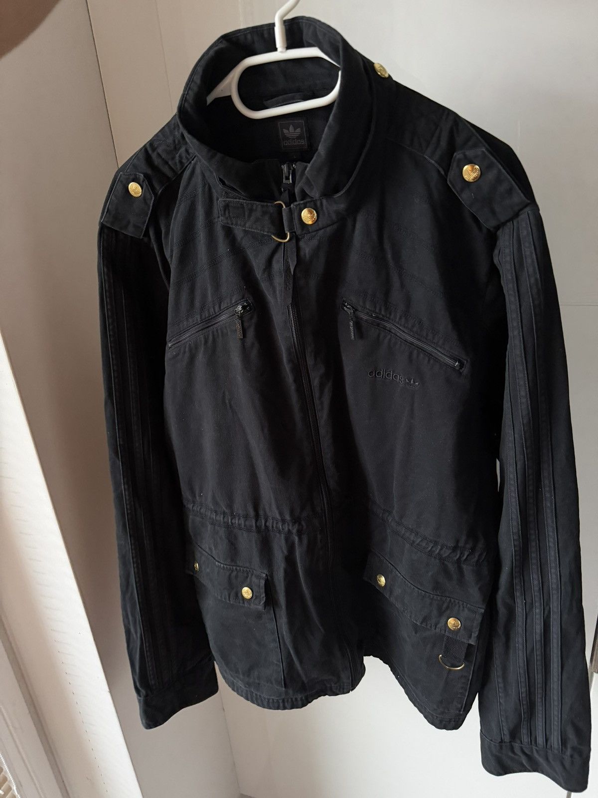 Adidas Rare Swag Avant Garde Adidas 3 Stripes Drip Cotton Jacket Size US L / EU 52-54 / 3 - 4 Thumbnail