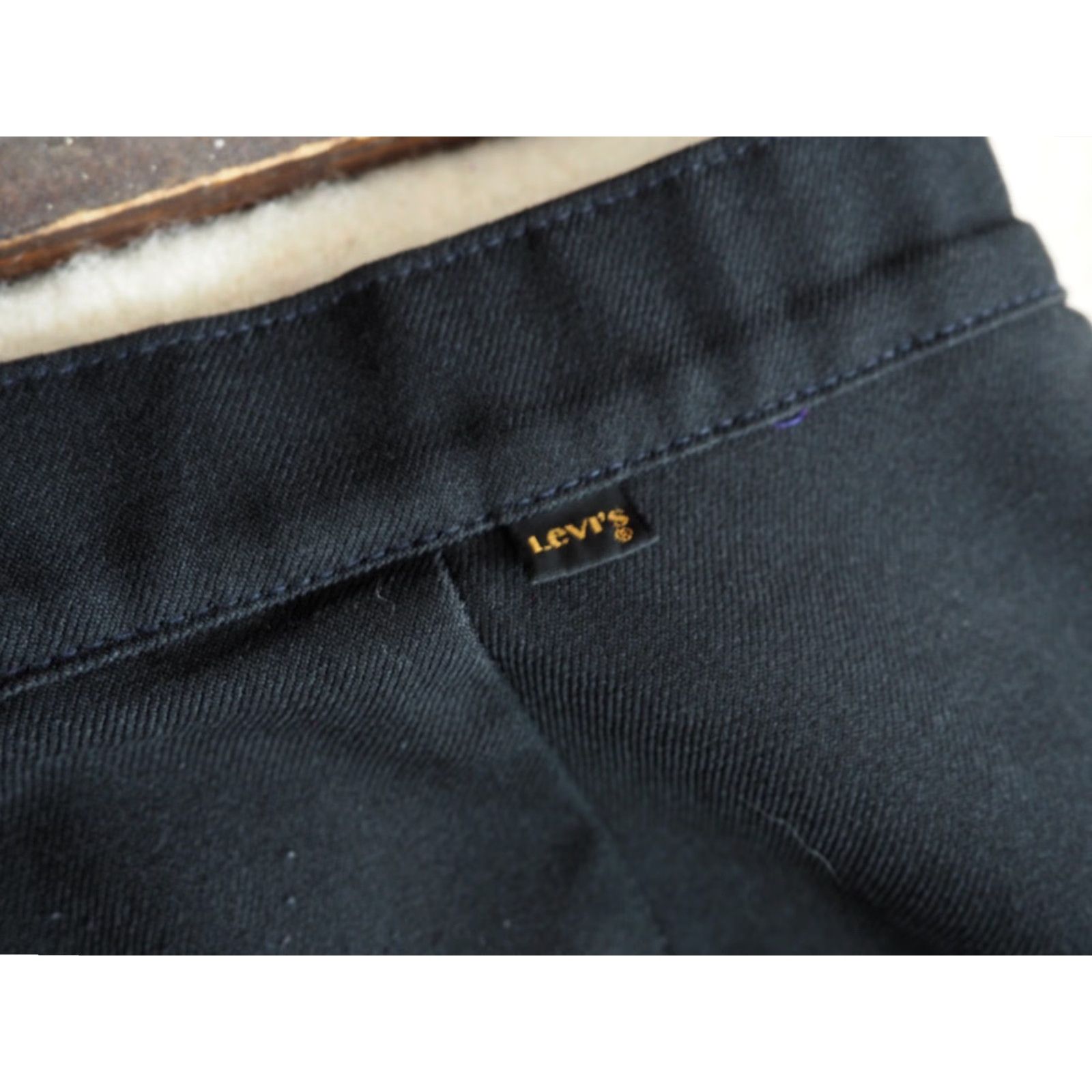 Levi's VTG Levis Gold Tab Black Poly Disco Pants 70s 38x29 Wide Leg Mens Slacks Retro Polyester Flat Front Straight Leg Medium/Regular Color Black Size US 38 / EU 54 - 5 Thumbnail