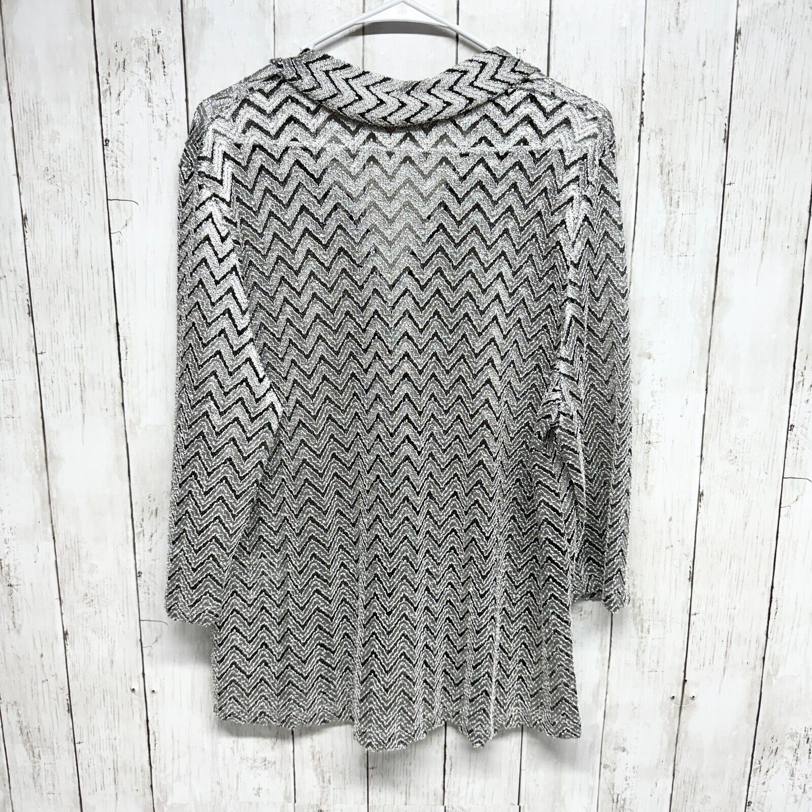 Vintage VTG MKM Designs Size 2X Button Down Tops Plus Stripes Silver Size XXL / US 16-18 / IT 52-54 - 3 Thumbnail