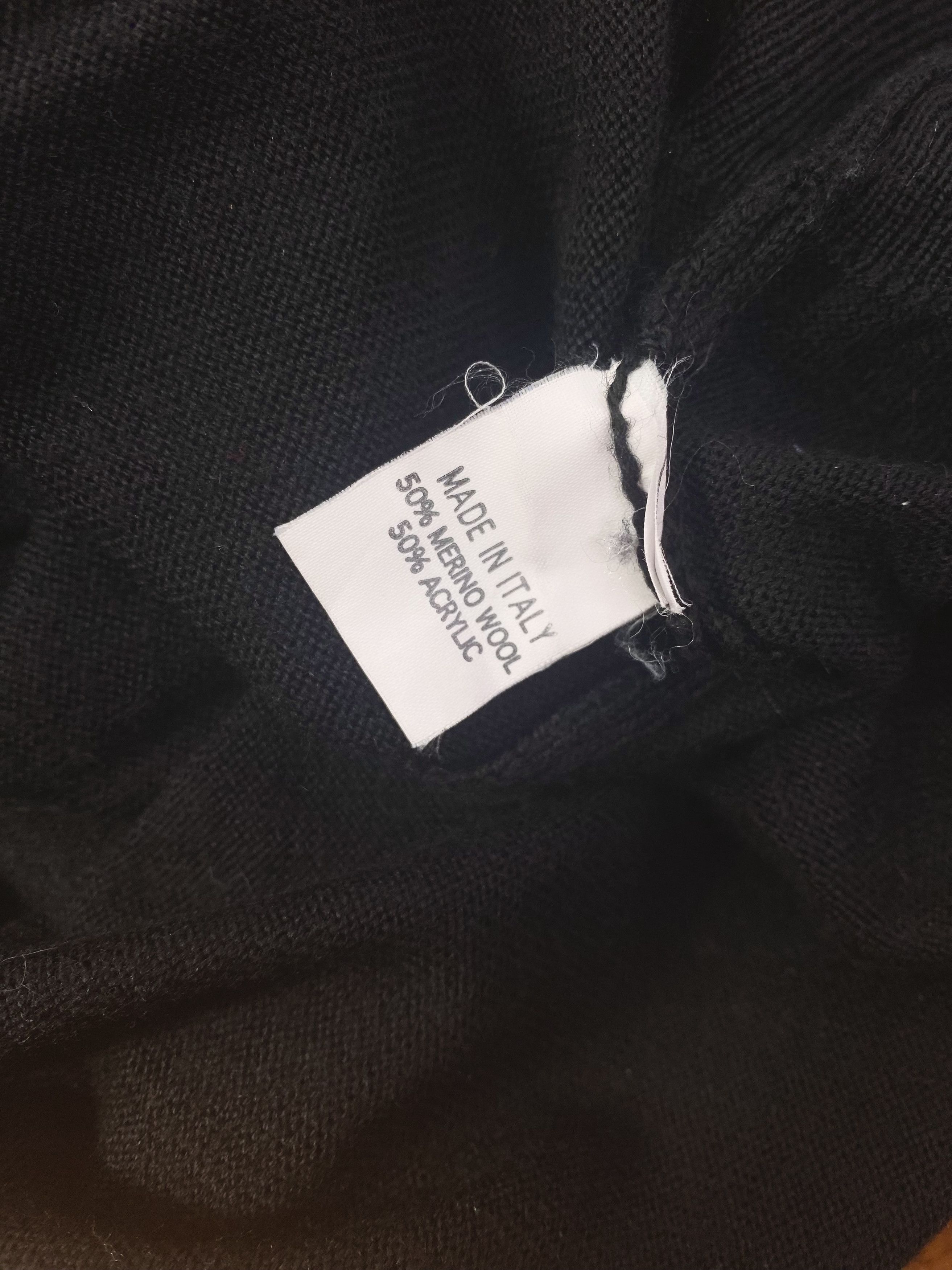 Vintage Merino Wool Black V-Neck Sweater - Strada Italy Size US M / EU 48-50 / 2 - 8 Thumbnail