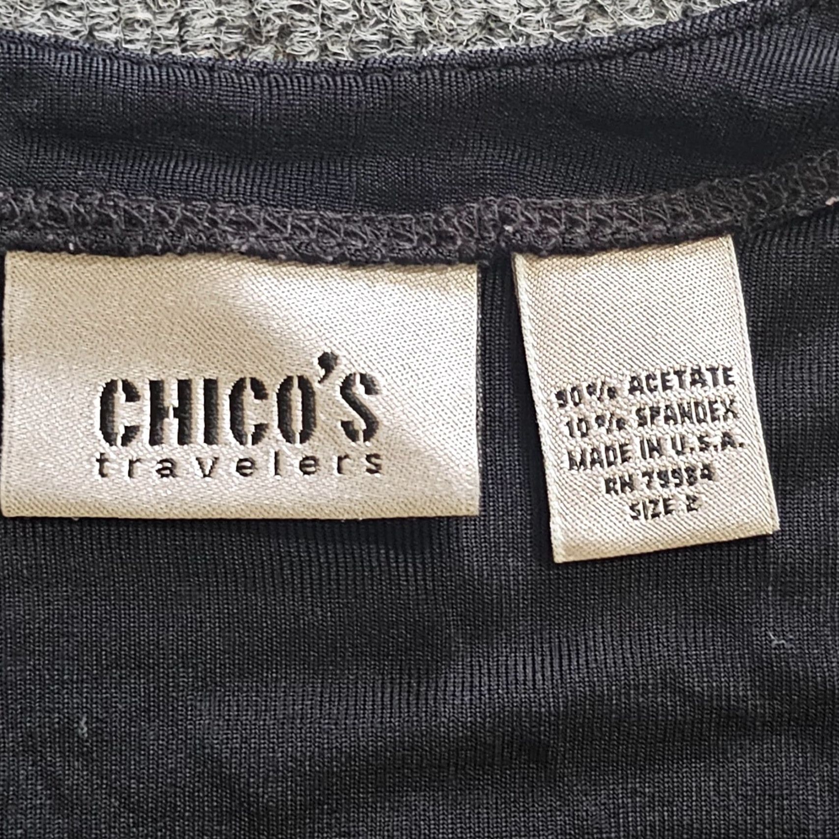 Vintage Chicos Cardigan Sweater Womens Large Black Button Stretchy Travel Career L Knit Classic Shirt (Chico's) Size L / US 10 / IT 46 - 4 Thumbnail