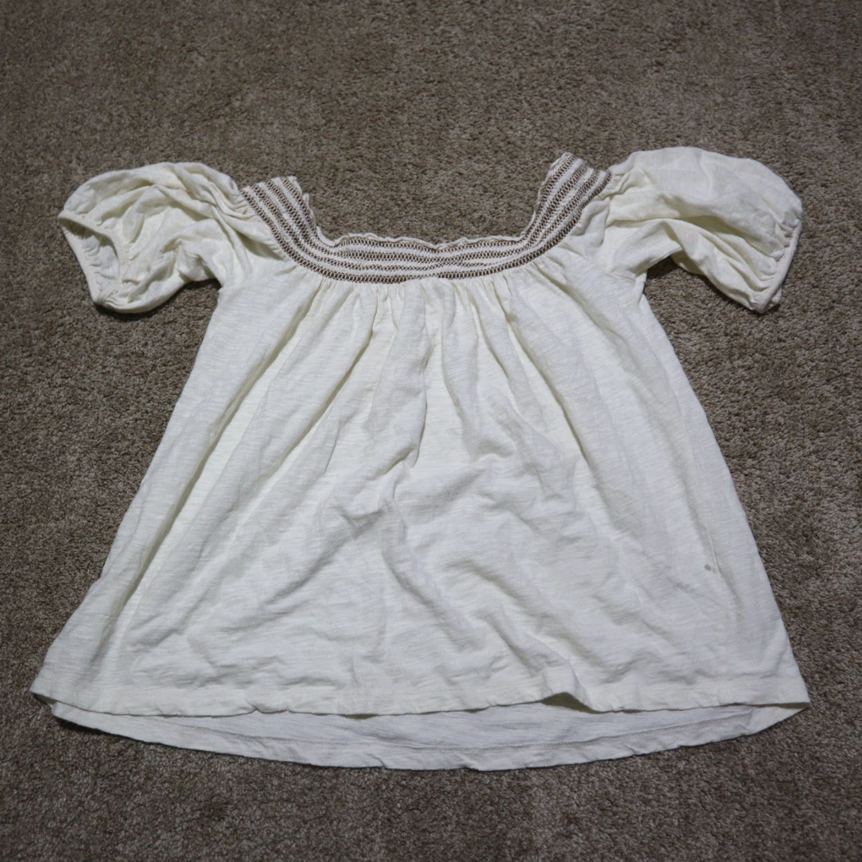 Vintage a.n.a Shirt Women XS Small Cap Sleeve White Blouse Top Summer Vintage? Wait. Size S / US 4 / IT 40 - 6 Thumbnail