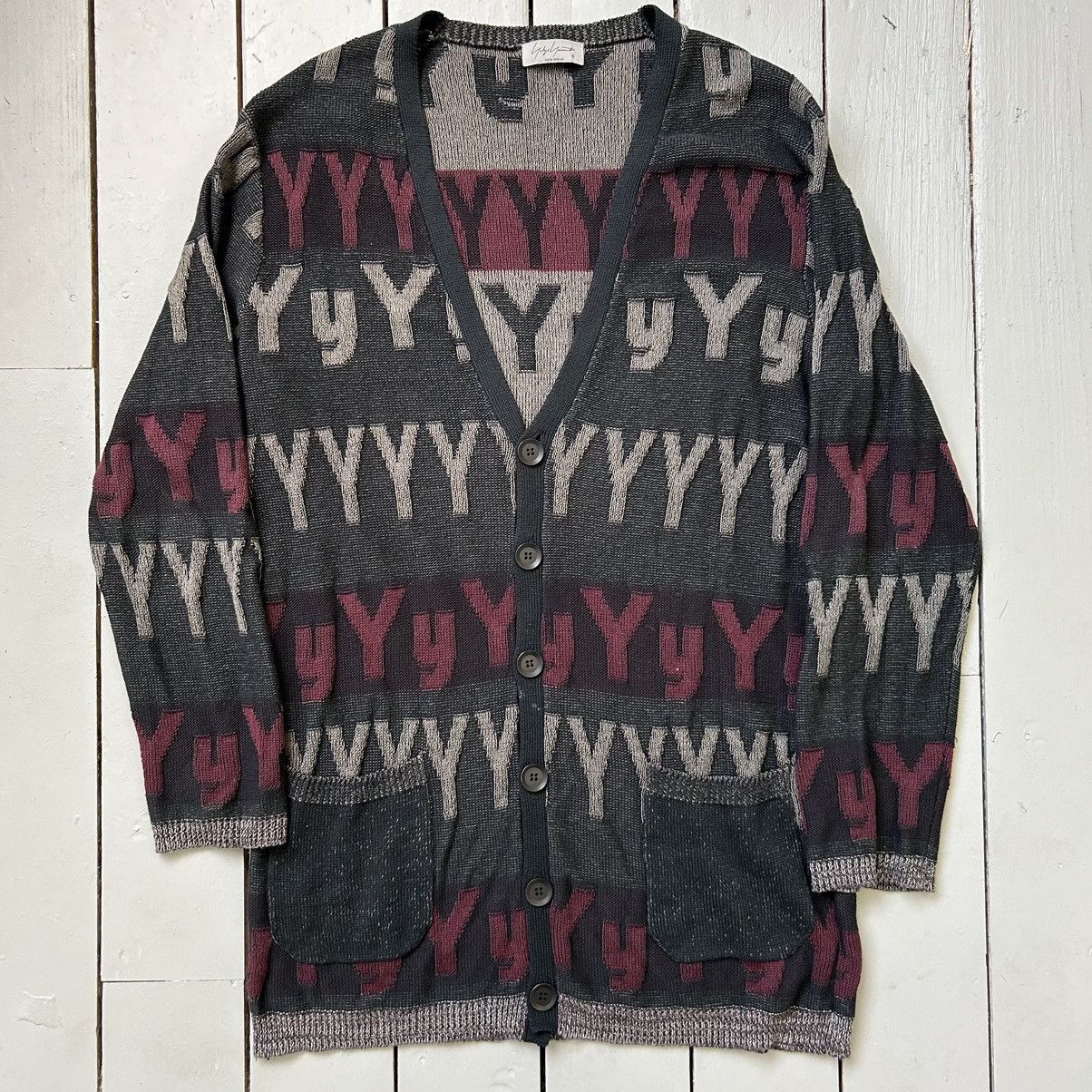 Yohji Yamamoto SS22 Pour Homme All Over Ys Cardigan Size US M / EU 48-50 / 2 - 1 Thumbnail