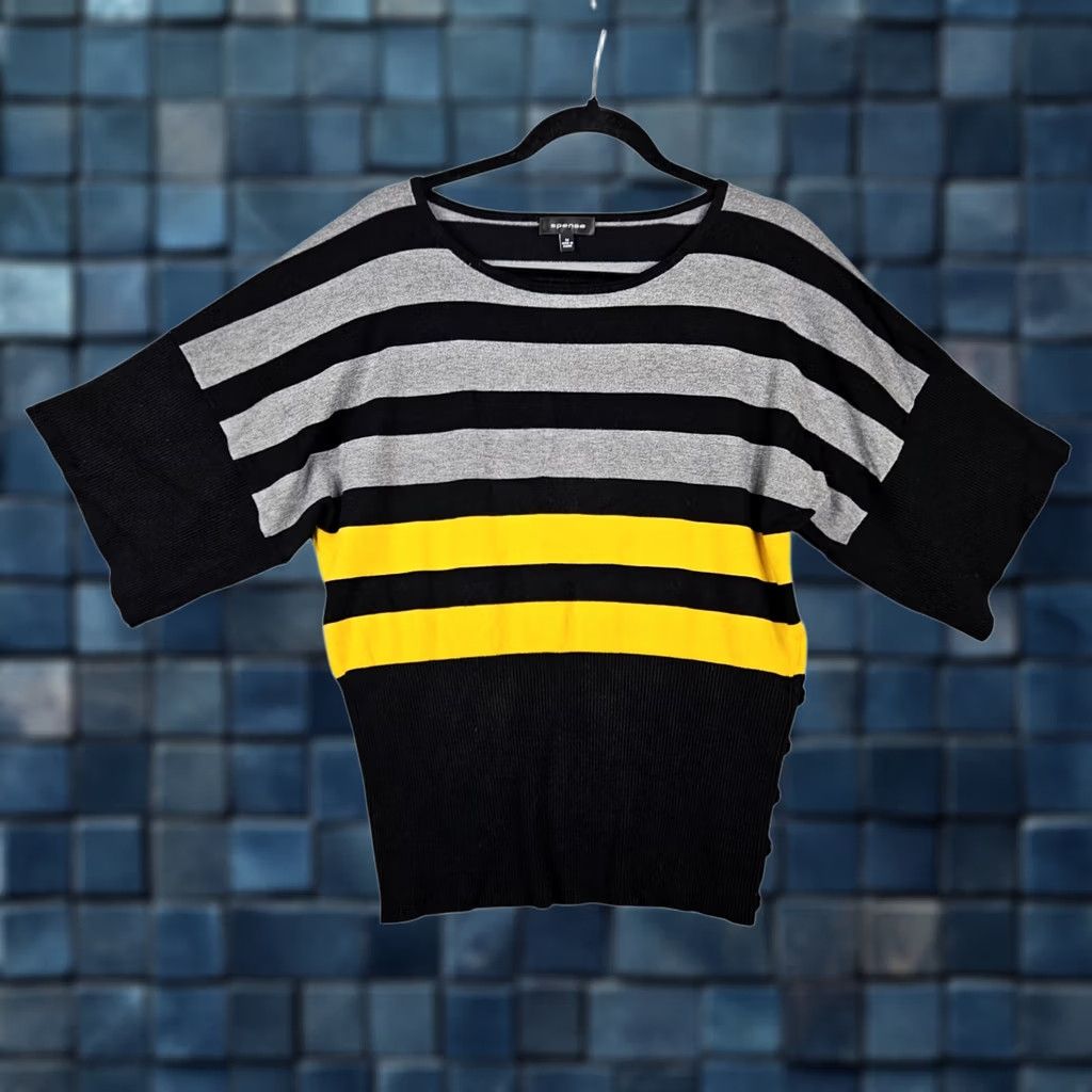 Vintage Spense Striped Knit Sweater With Side Button Women's M Size M / US 6-8 / IT 42-44 - 1 Thumbnail
