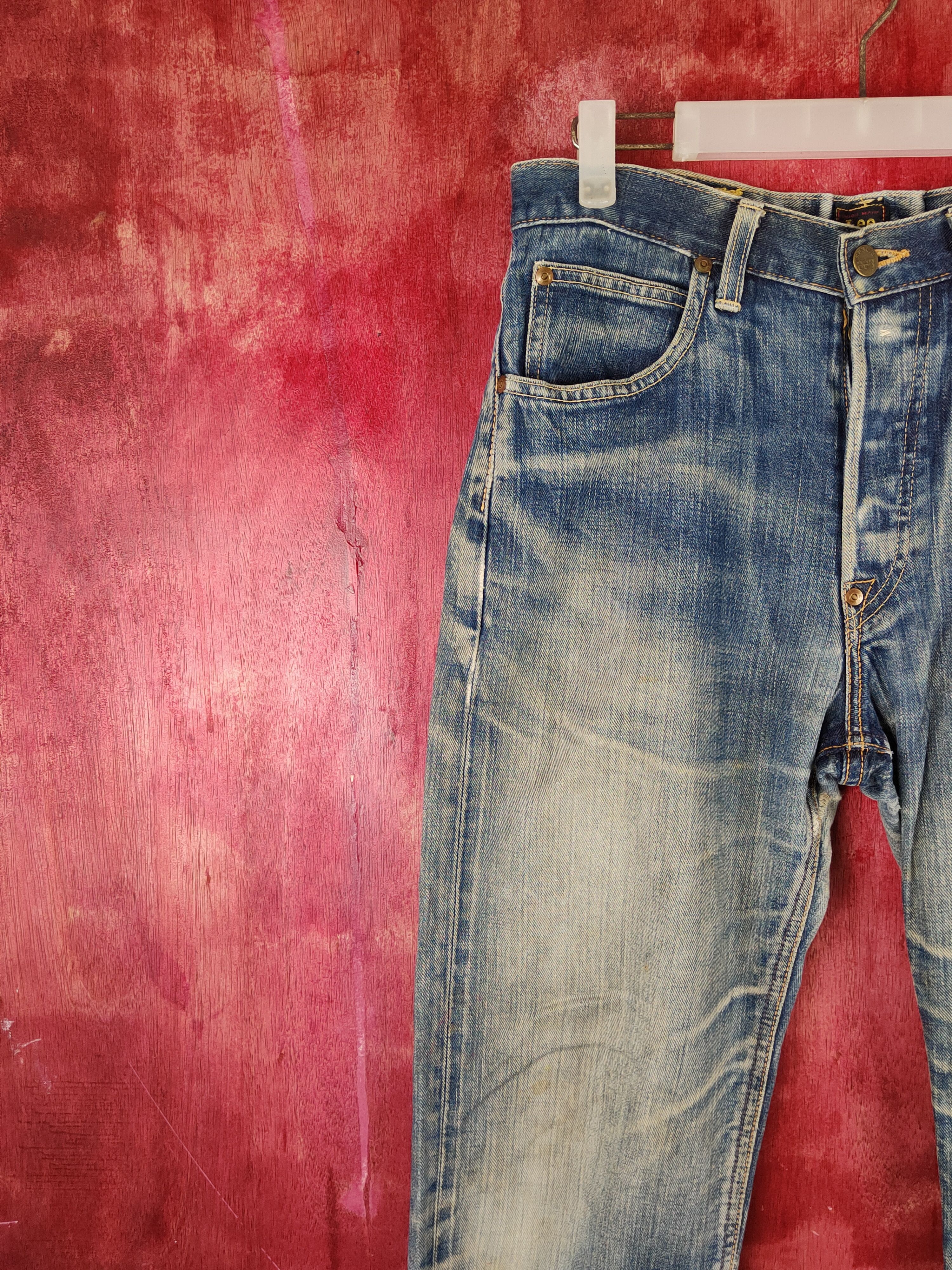 Japanese Brand Lee Dark Blue Faded Distressed Ripped Jeans #S1696 Size US 30 / EU 46 - 3 Thumbnail