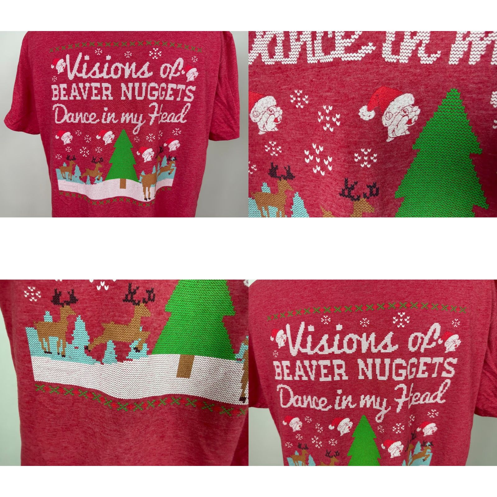 Vintage Buc-ee's Shirt T-Shirt Men XL Red Santa Claus Christmas Animals Holiday Graphic Print Short Sleeve Crew Neck Vintage: No Size US XL / EU 56 / 4 - 8 Thumbnail