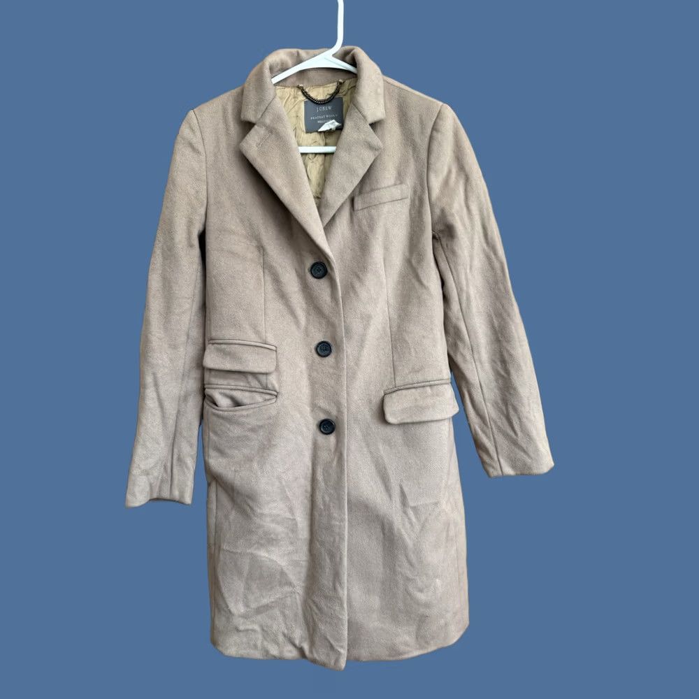 J.Crew VINTAGE J. Crew Pea Coat Women's Size 2 Tan Khaki Old Money Business Preppy Wool Size XS / US 0-2 / IT 36-38 - 1 Thumbnail