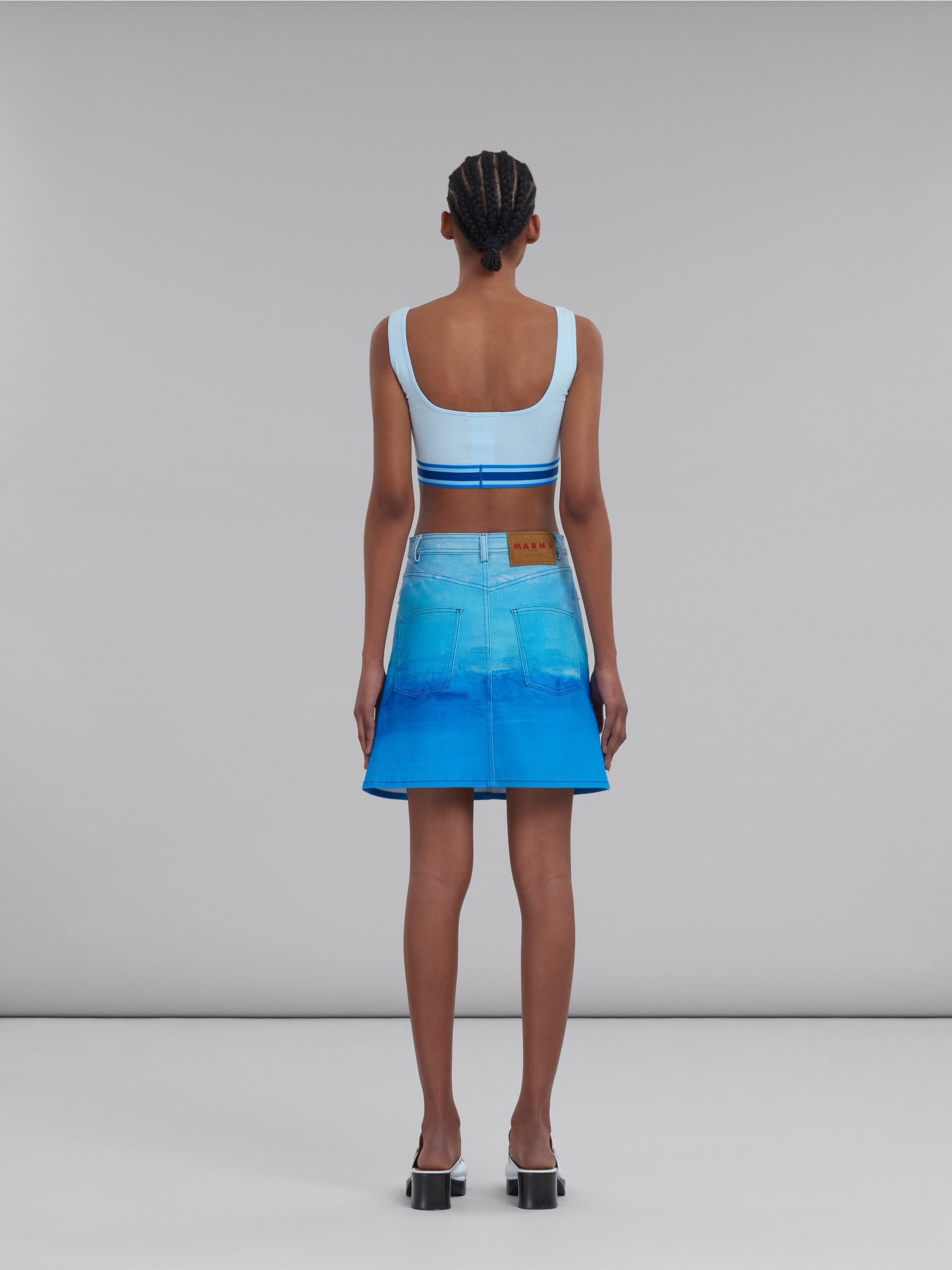 Marni o1y1125 Denim Mini Skirt in Light Blue Size 27" / US 4 / IT 40 - 3 Thumbnail