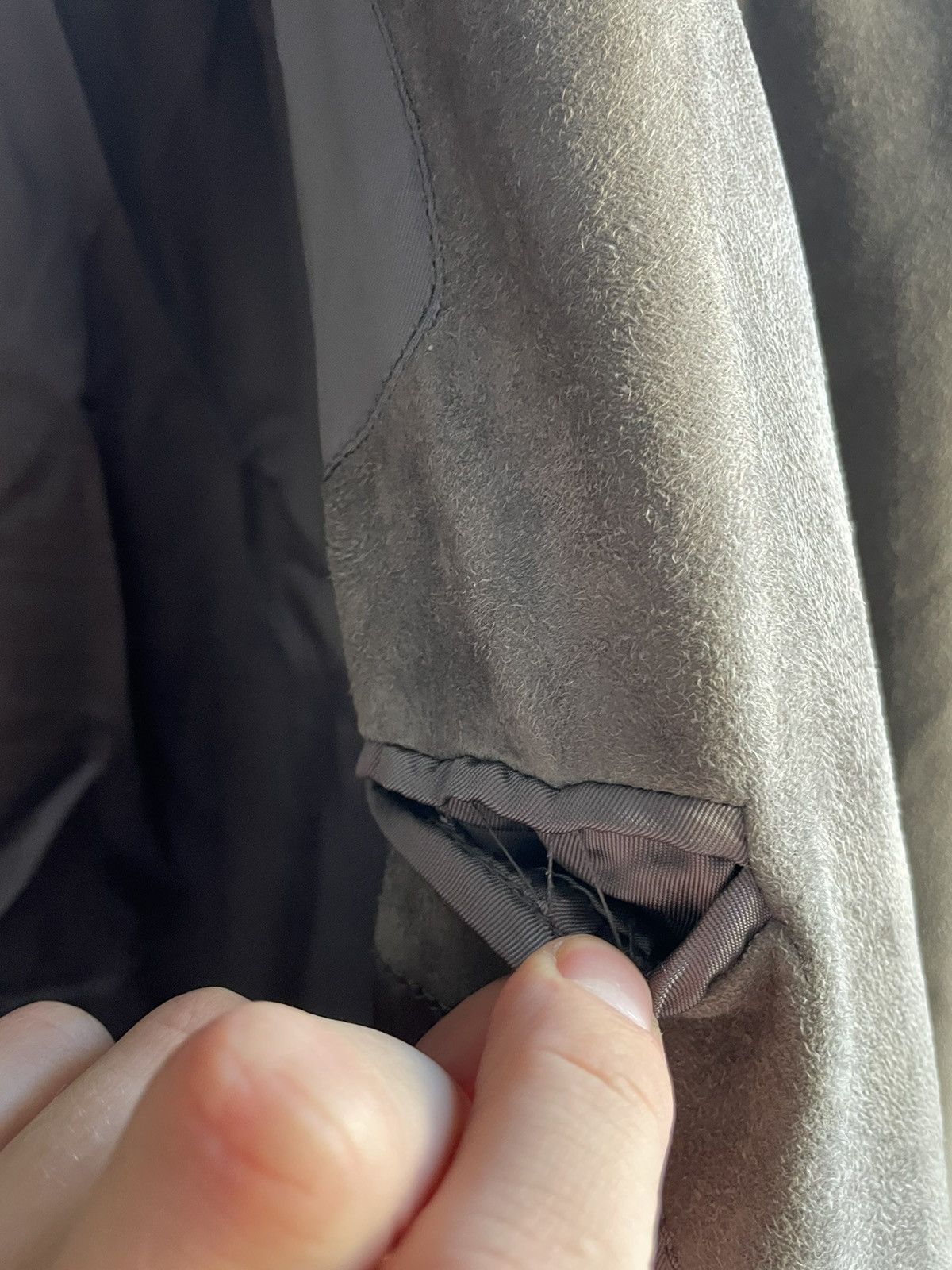 John Varvatos John Varvatos Sheepskin Suede Button-Front Jacket $1115 Size US L / EU 52-54 / 3 - 11 Thumbnail