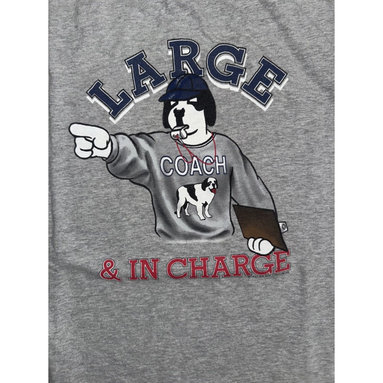 Big Dogs VINTAGE Big Dogs T-Shirt Graphic 1997 Large & In Charge Coach Gray L Men Crew Neck Cotton 90s Sports Size US L / EU 52-54 / 3 - 2 Thumbnail