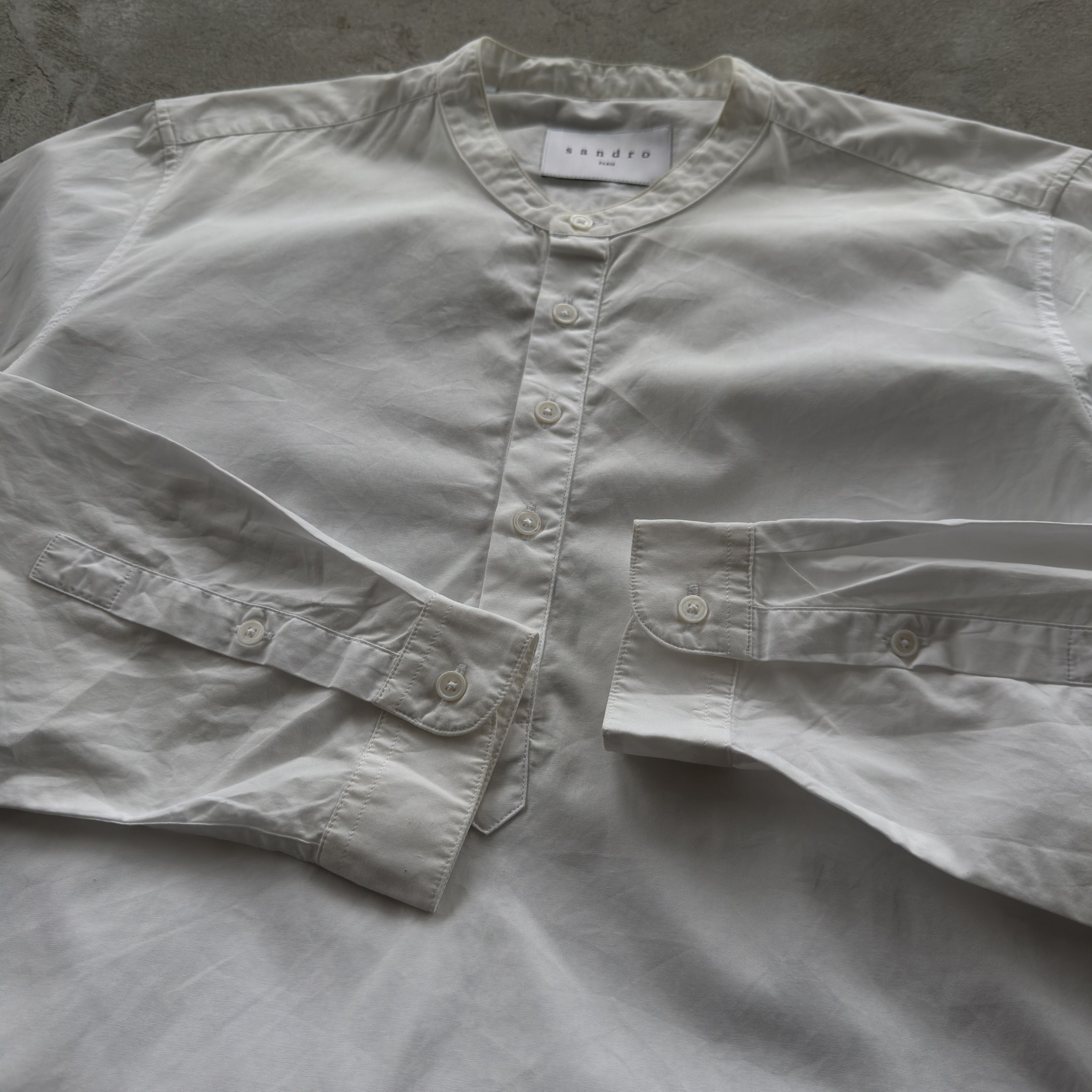 Sandro Vintage 90s Sandro Half Button Preppy Button Ups Shirt Size US S / EU 44-46 / 1 - 4 Thumbnail