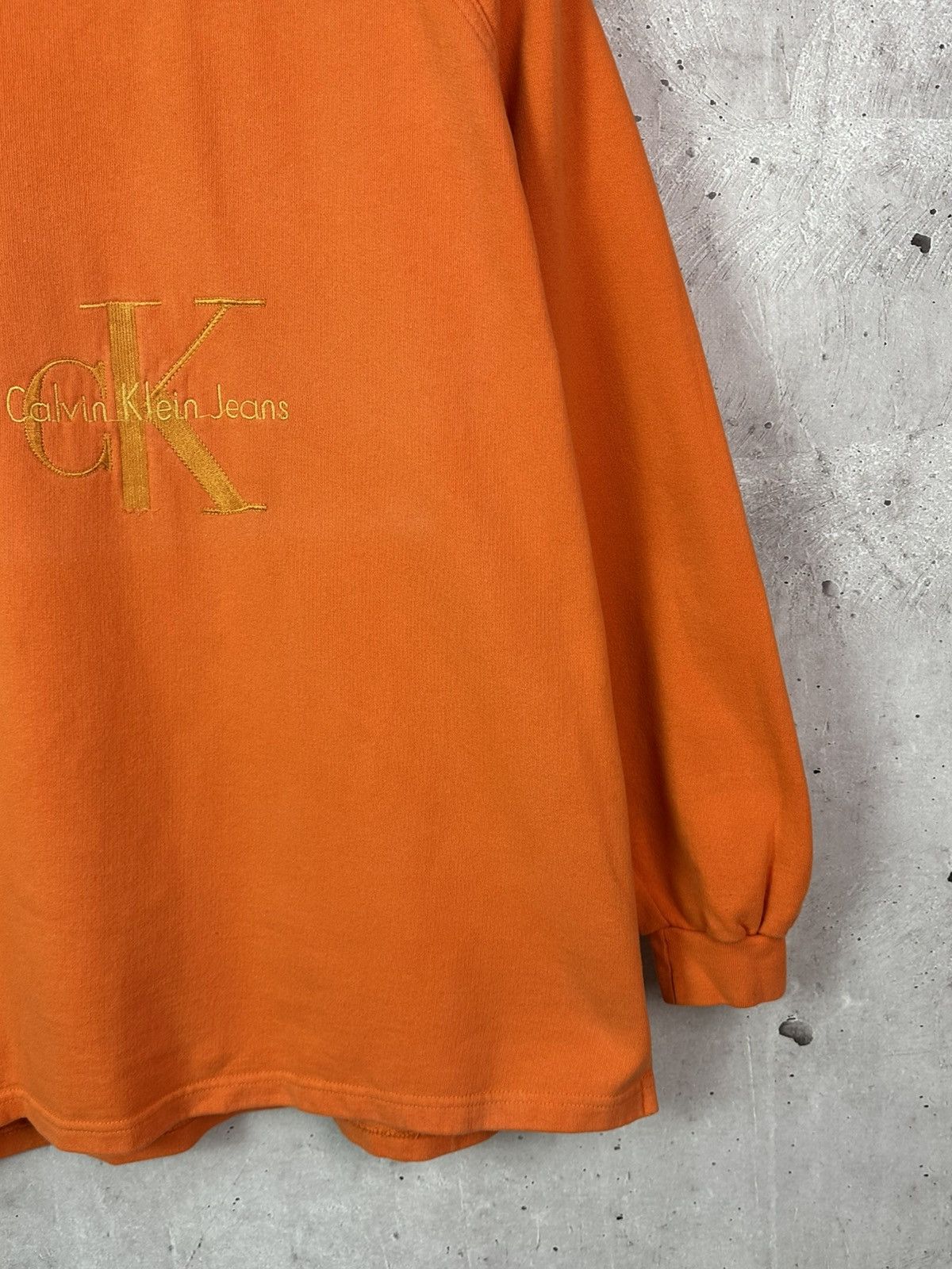 Calvin Klein Vintage Calvin Klein Oversized Orange Long Sleeve Swetshirt Size US L / EU 52-54 / 3 - 5 Thumbnail