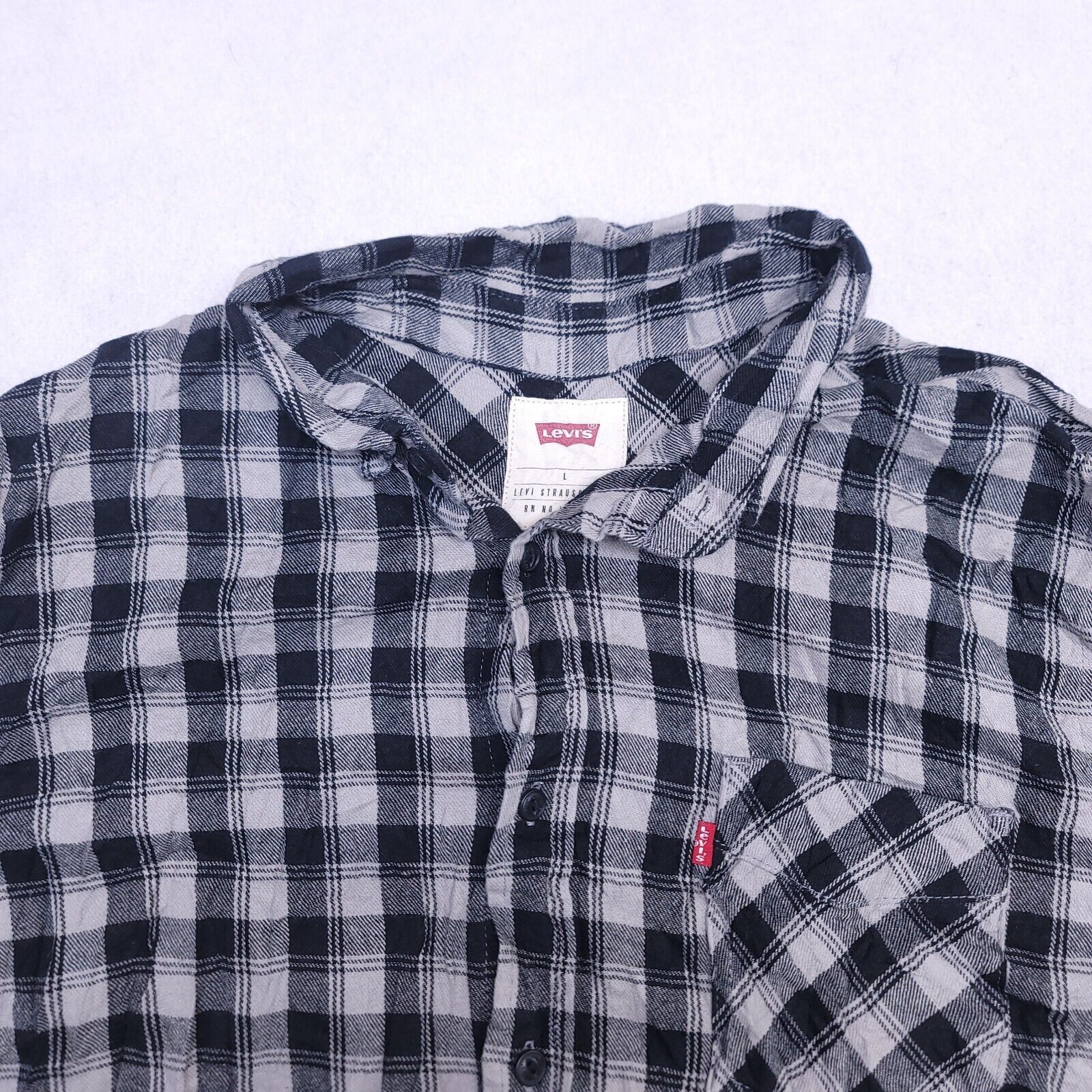 Levi's Levis Buffalo Check Flannel Shirt Mens Size L Black White Size US L / EU 52-54 / 3 - 1 Thumbnail