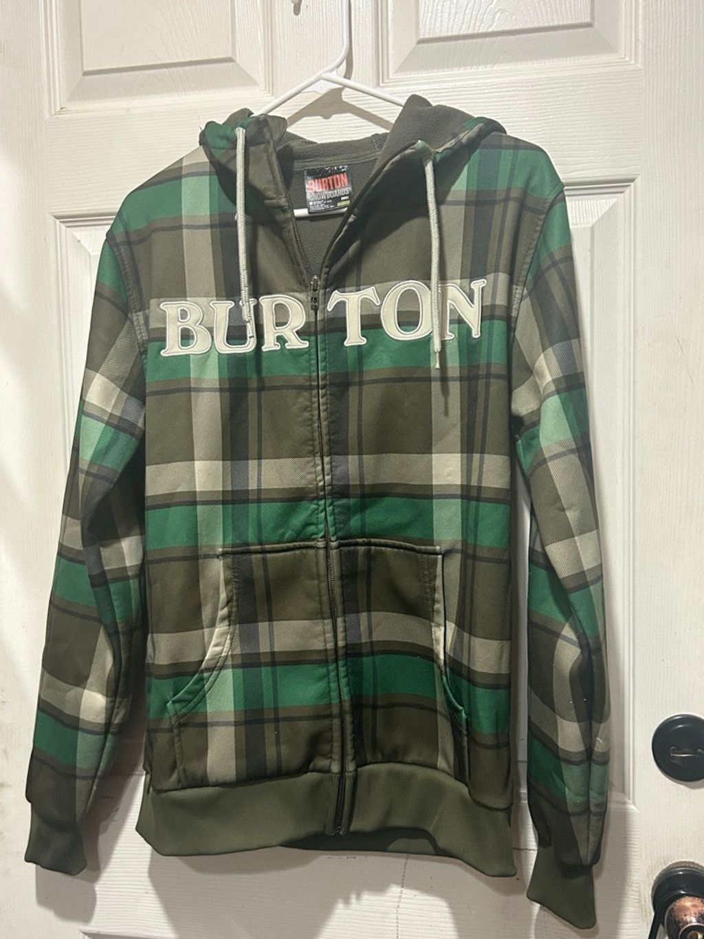 Burton Men's Burton Green Plaid Full-Zip Hoodie S Size US S / EU 44-46 / 1 - 2 Thumbnail