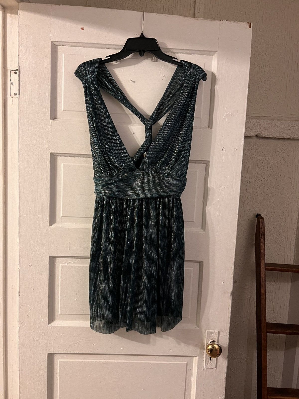 Lulus Lulu's Shimmering Teal Mini Dress Size L / US 10 / IT 46 - 2 Thumbnail