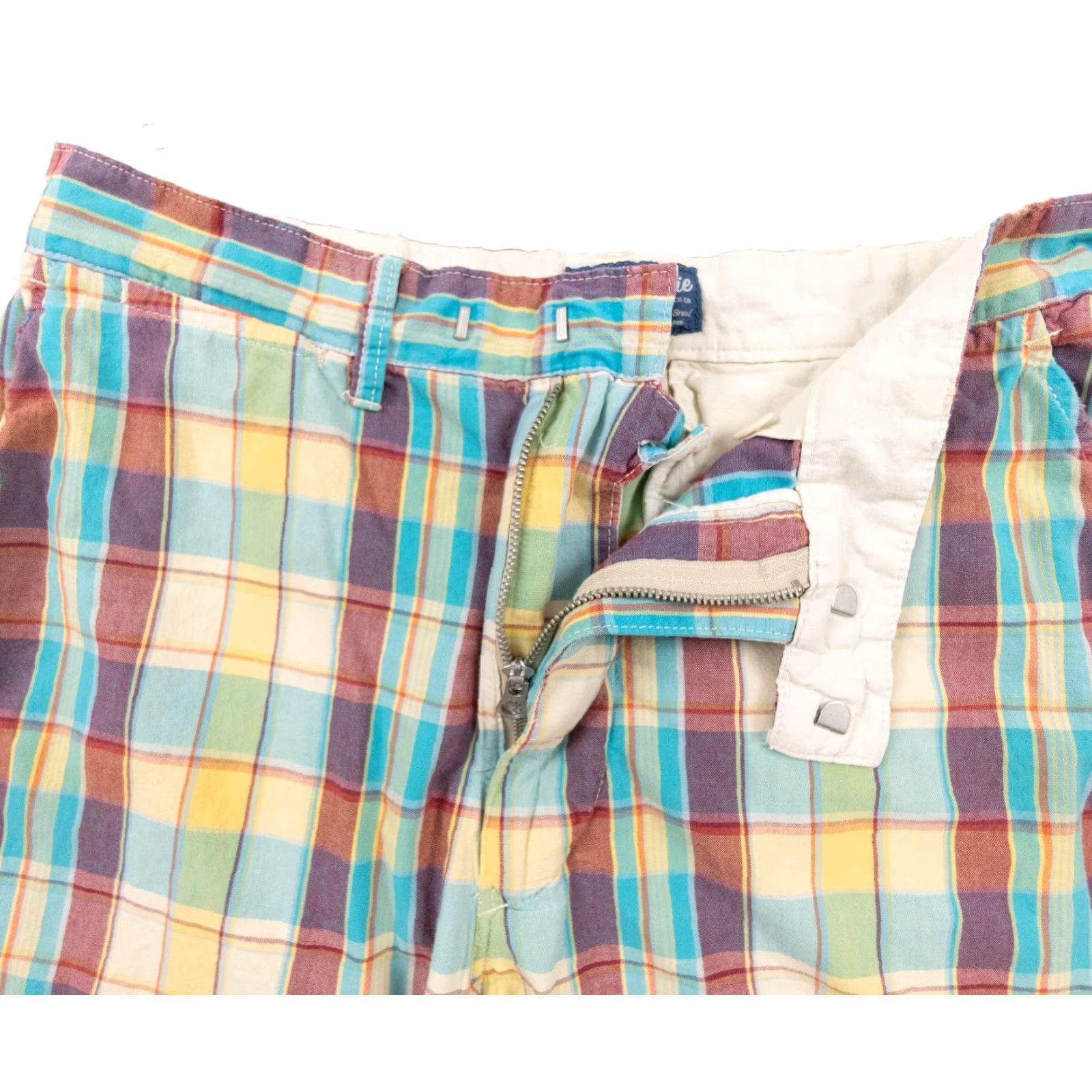 Abercrombie & Fitch VINTAGE Abercrombie & Fitch Chino Shorts Adult 33 Blue Plaid Flat Front Casual Outdoor Mens Size US 33 - 4 Thumbnail