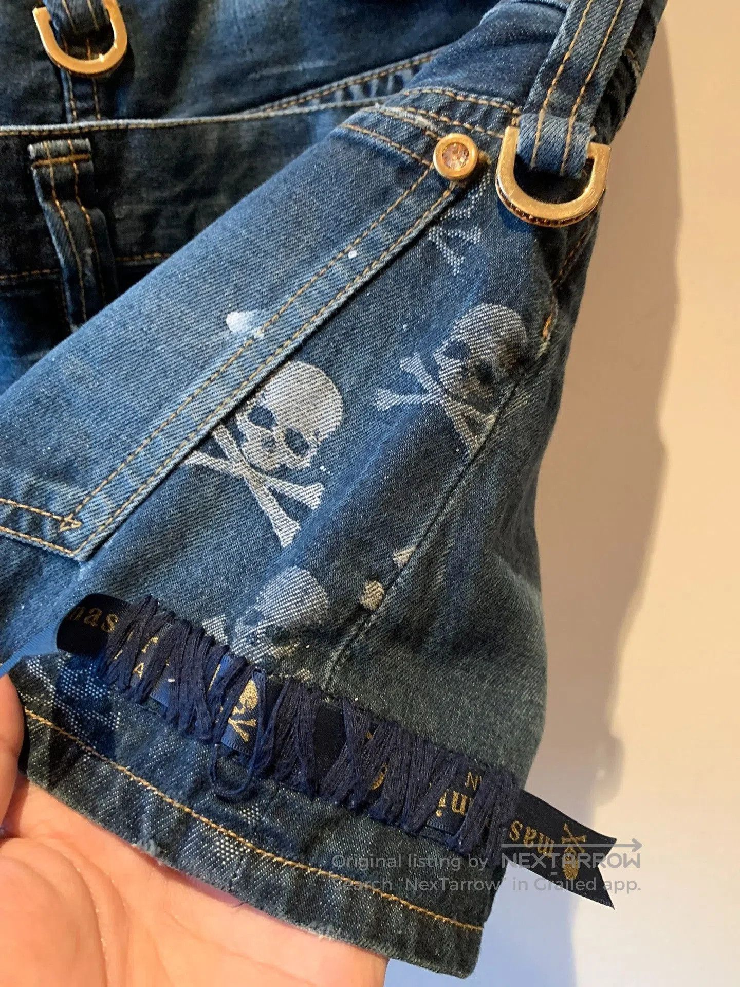 Other blue denim mini skirt with embellishments. Size 23" - 5 Thumbnail