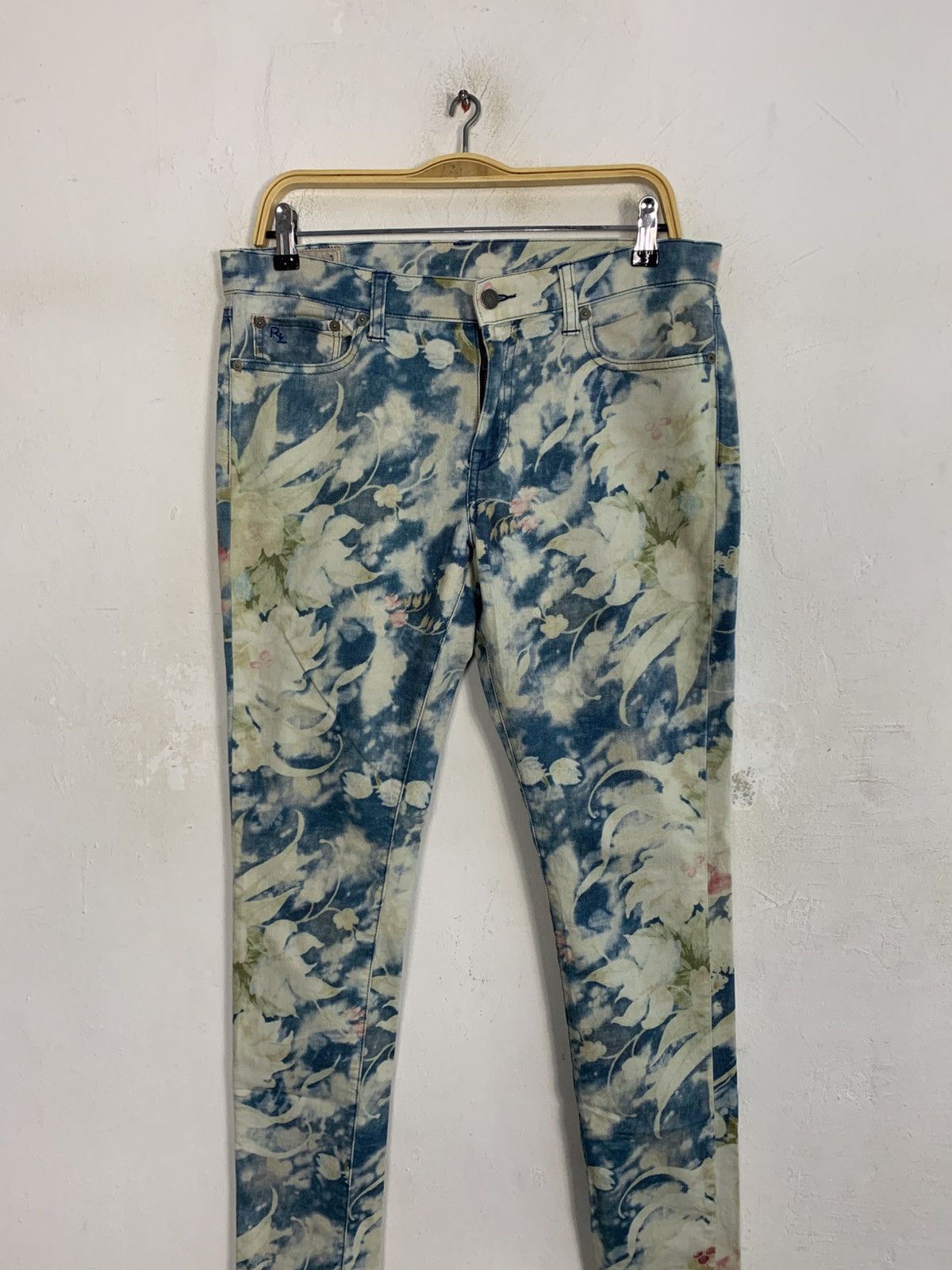 Polo Ralph Lauren 90s Polo Ralph Lauren Tompkins Skinny Floral Indigo Denim Size 32" / US 10 / IT 46 - 3 Thumbnail