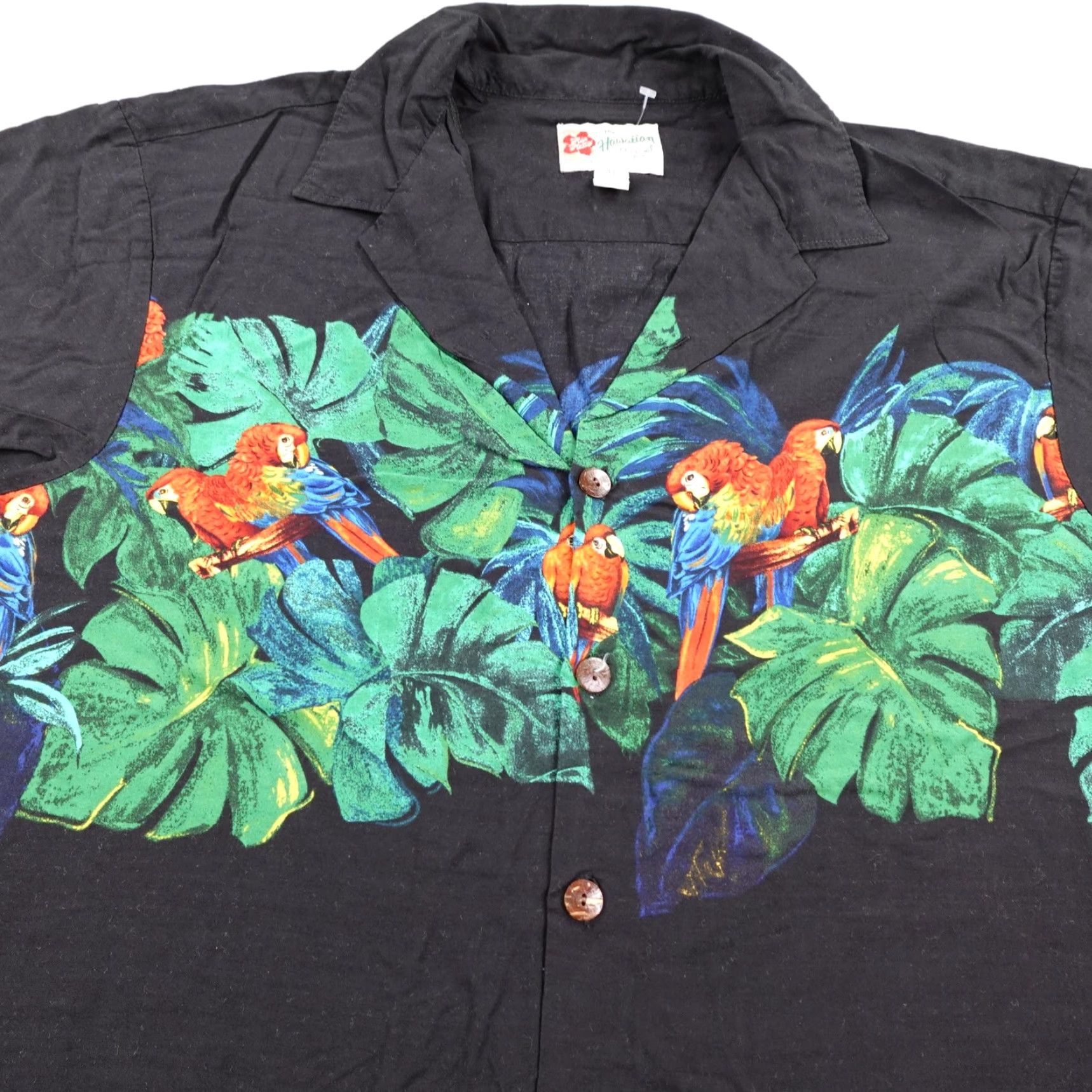 Hilo Hattie Hilo Hattie Hawaiian Shirt Men Medium Black Parrot Tropical Aloha Button Up Camp Size US M / EU 48-50 / 2 - 2 Thumbnail
