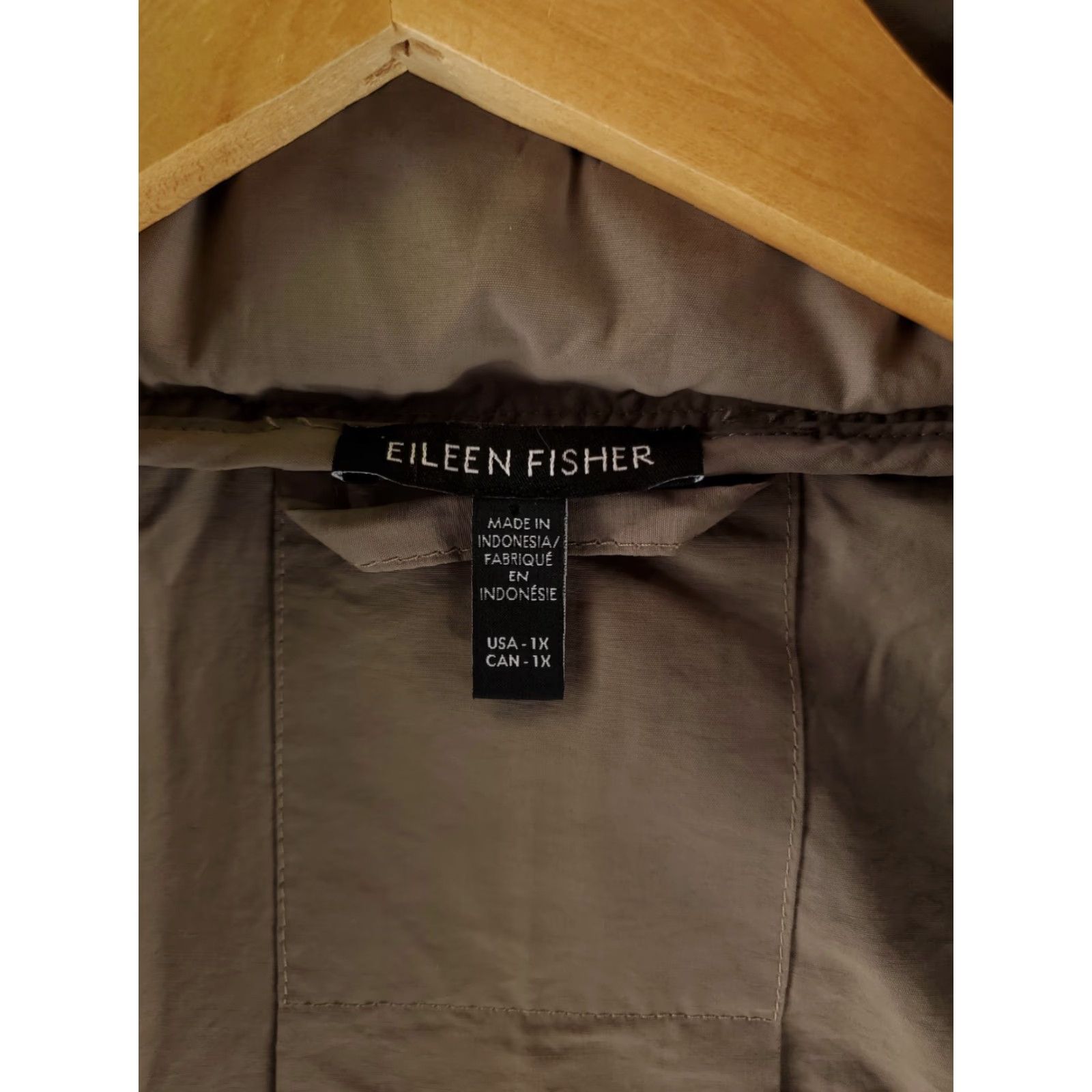 Eileen Fisher Eileen Fisher Windbreaker Jacket Gray Womens XL High Cotton Stand Collar Hooded Jacket Size XL / US 12-14 / IT 48-50 - 3 Thumbnail