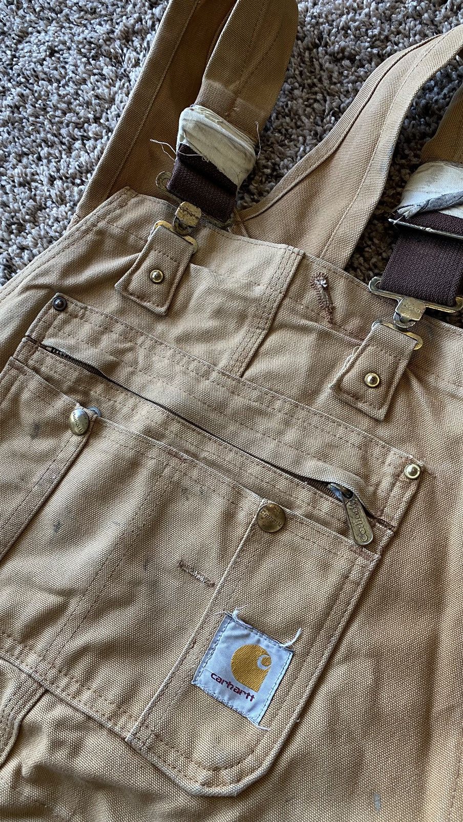 Carhartt × Vintage Vintage Carhartt Faded overalls Size US XL / EU 56 / 4 - 7 Thumbnail