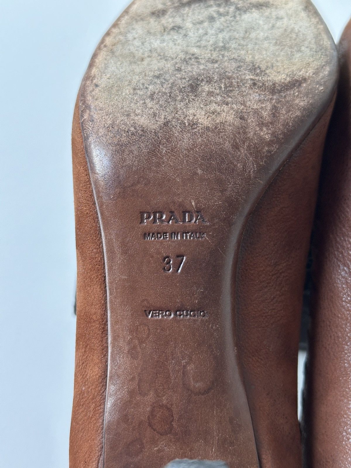 Prada PRADA Kitten Heels Grunge Brown Leather size 37 / US 7 Y2K Size US 7 / IT 37 - 10 Thumbnail