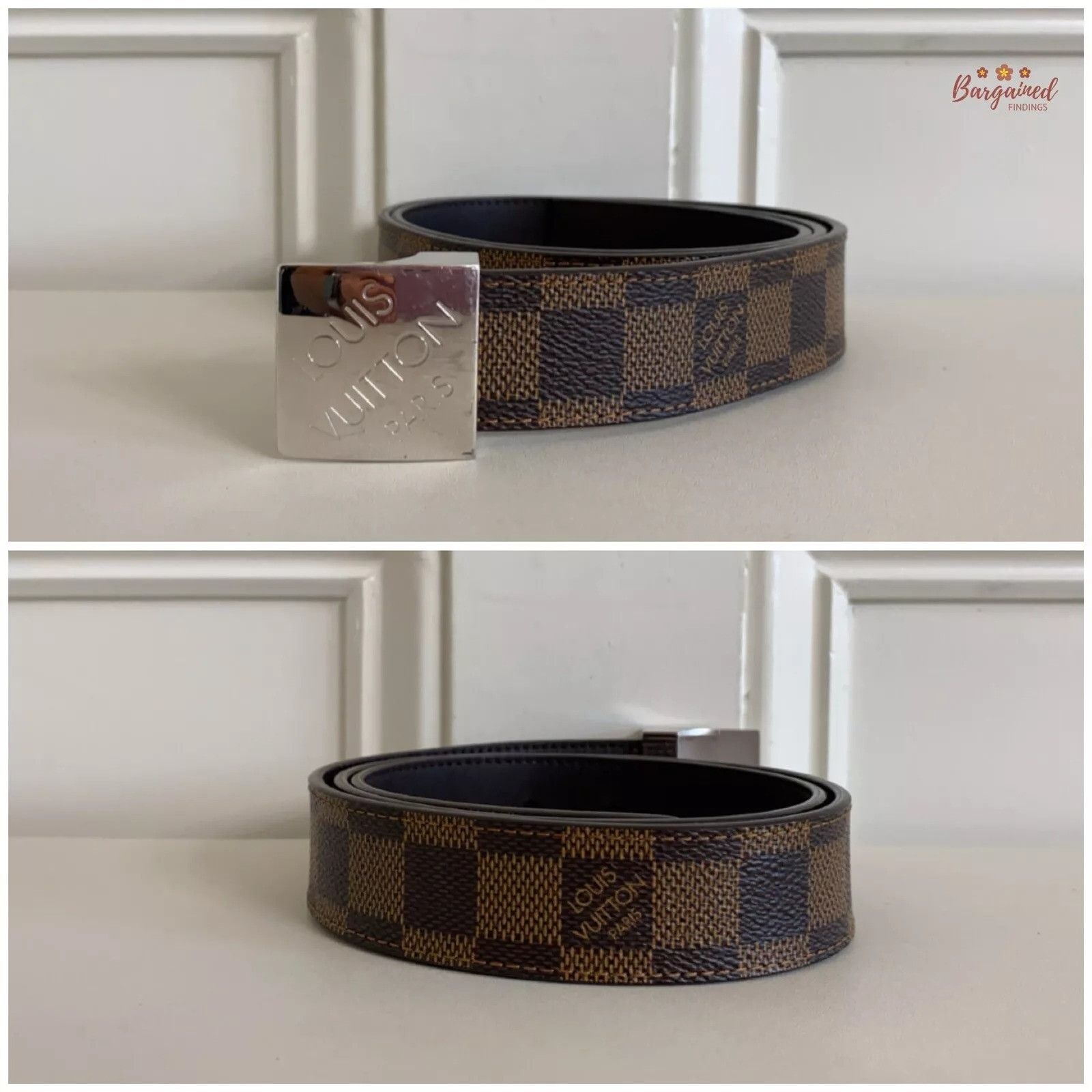 Louis Vuitton Louis Vuitton Damier Coated Leather Silver Buckle Belt Size 28 - 9 Thumbnail