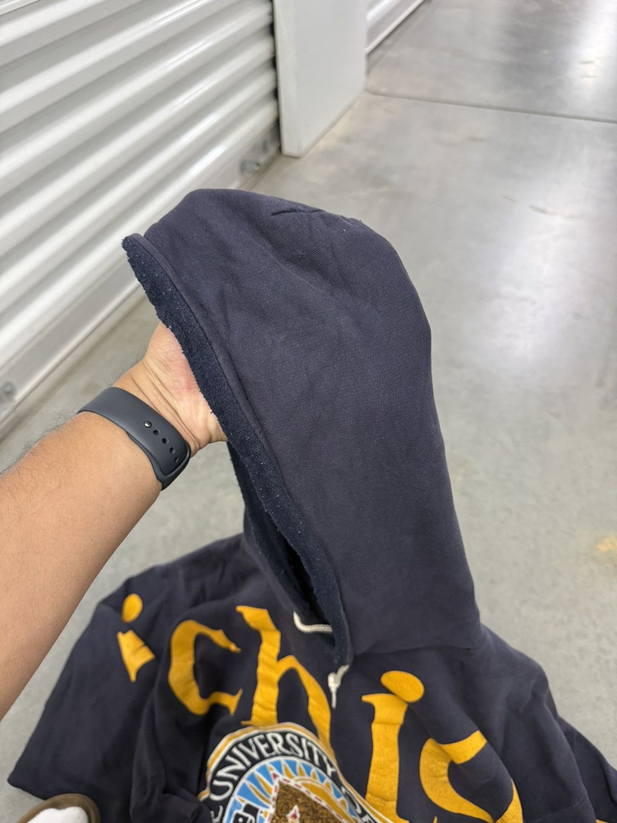NCAA Michigan Wolverines 90s Vintage Spellout Hoodie Navy NCAA XL Size US XL / EU 56 / 4 - 6 Thumbnail